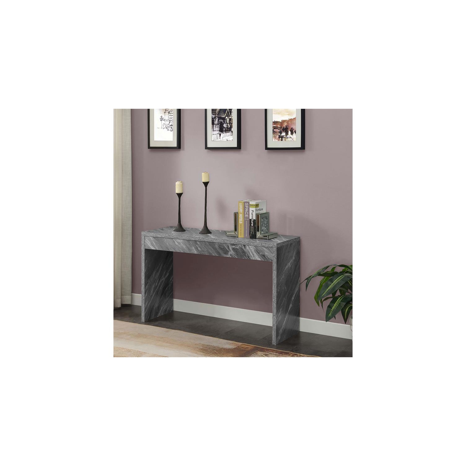 Commode concepts – Table console/bureau Northfield en faux marbre gris