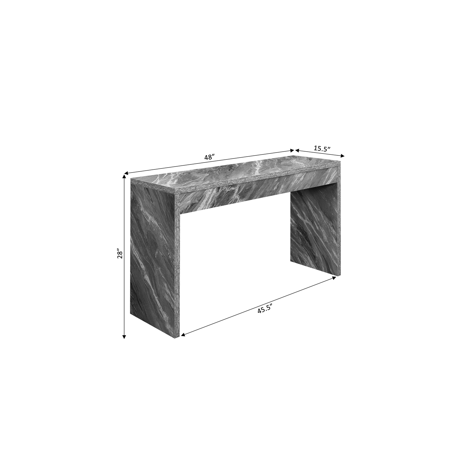 Commode concepts – Table console/bureau Northfield en faux marbre gris