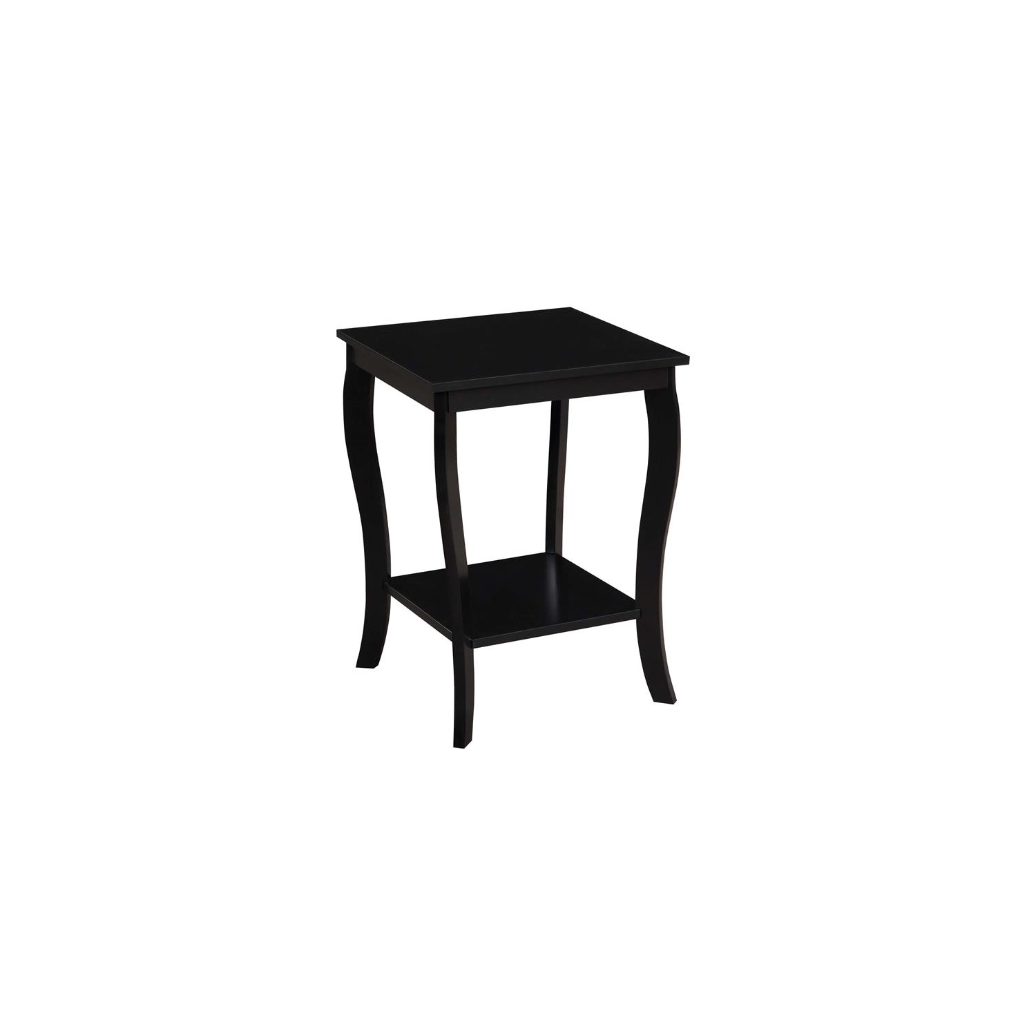 Convenience Concepts American Heritage Square End Table in Black Wood Finish