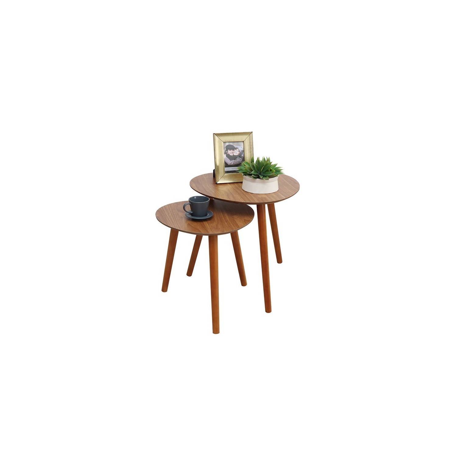 Convenience Concepts Oslo Java Nesting End Tables in Cherry Wood Finish