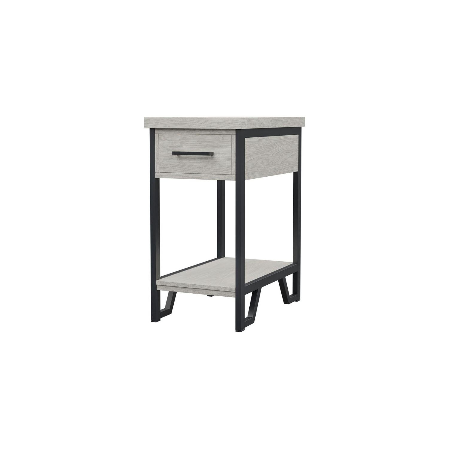 Furniture of America Sims Transitional Wood 1-Shelf Side Table in Antique White