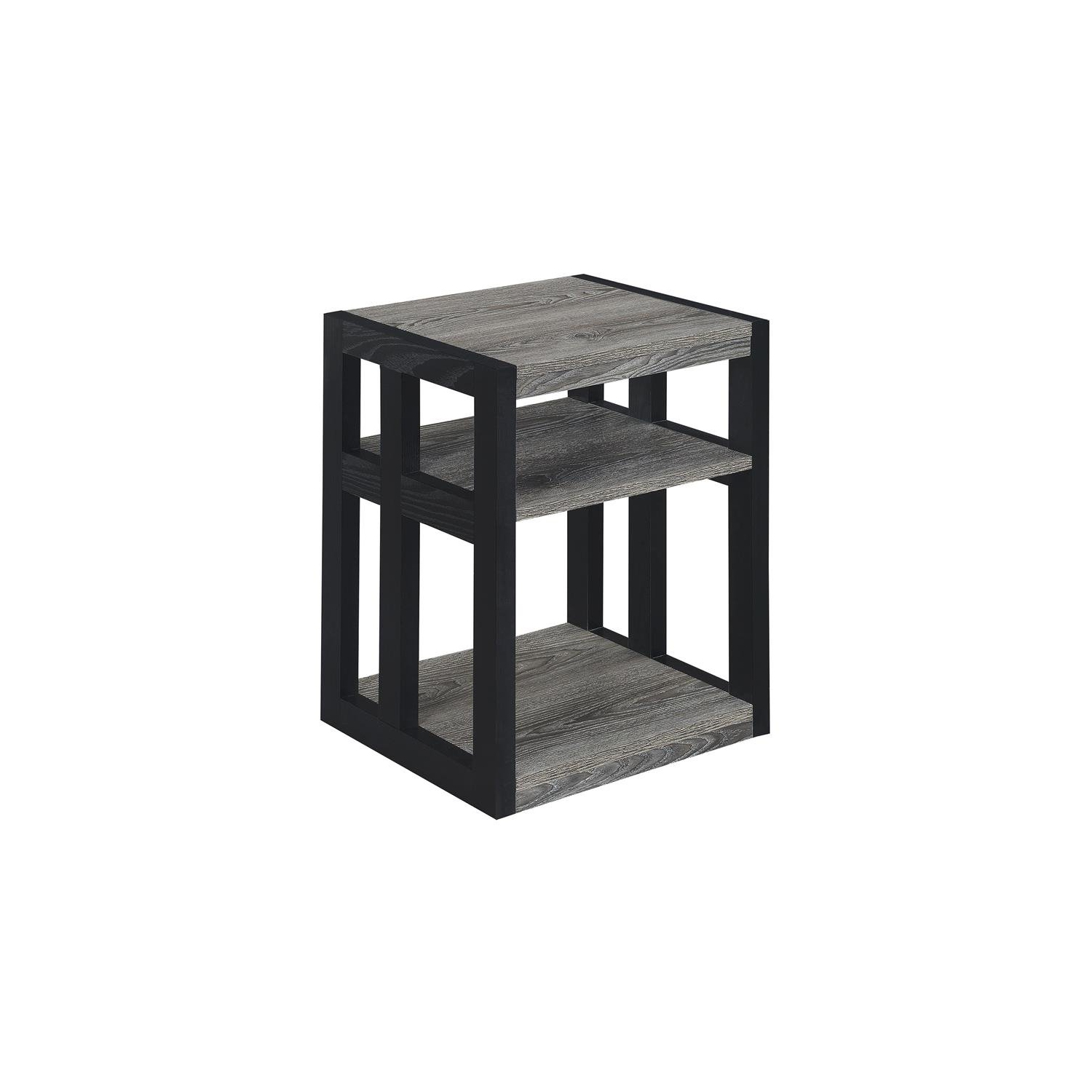 Convenience Concepts Monterey Three-Tier End Table in Gray Wood Finish
