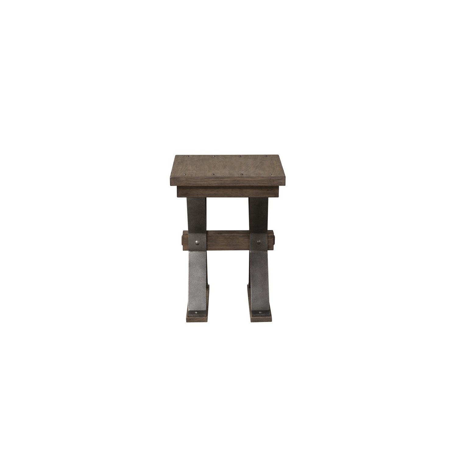 Pemberly Row Industrial Wood Chair Side Table in Brown