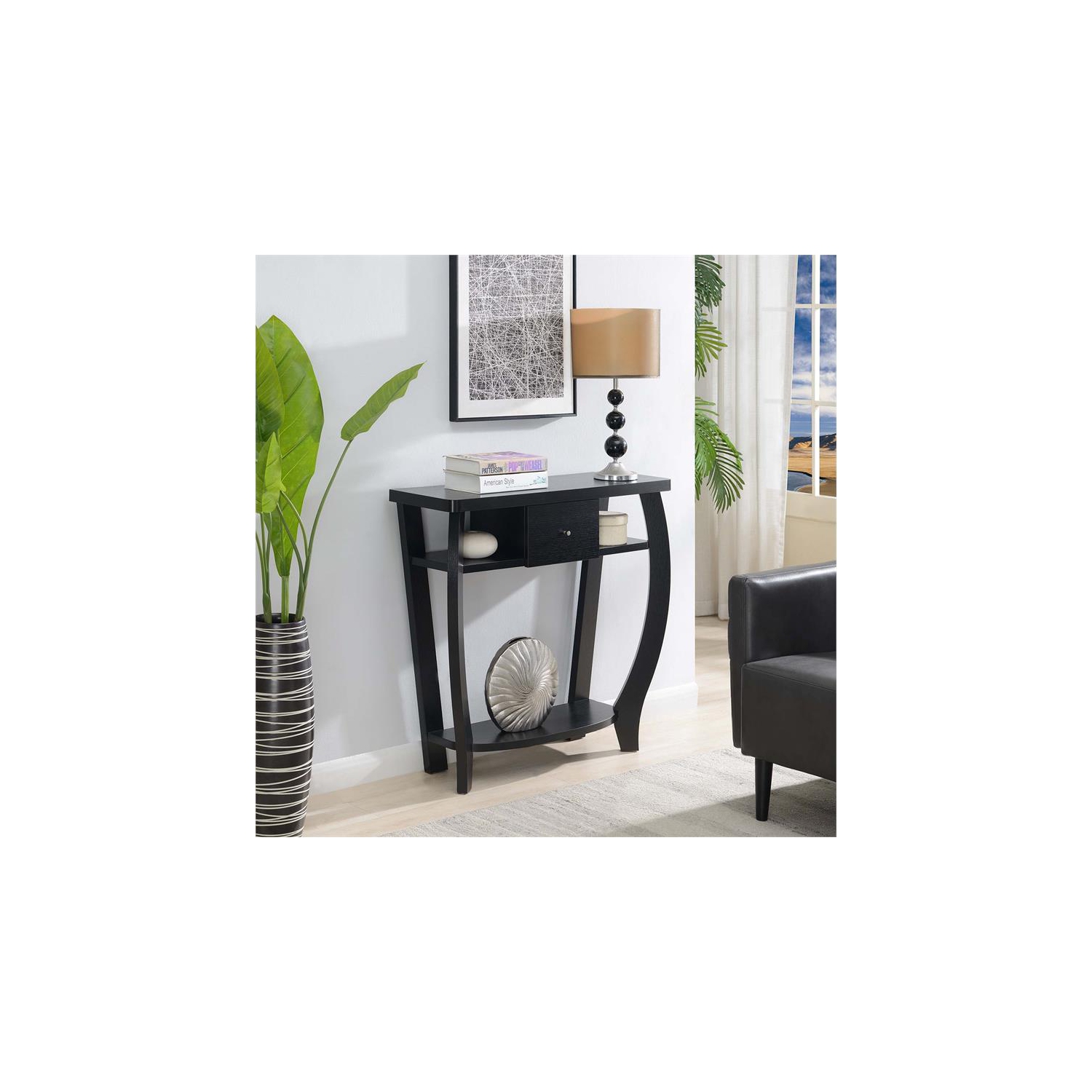 Console Newport Dorchester de pratique concepts au fini bois noir