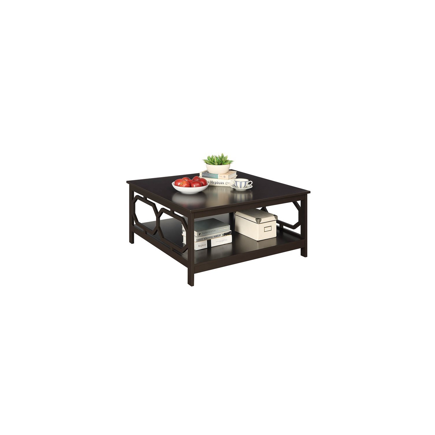 Pemberly Row Square 36" Coffee Table in Espresso Wood Finish
