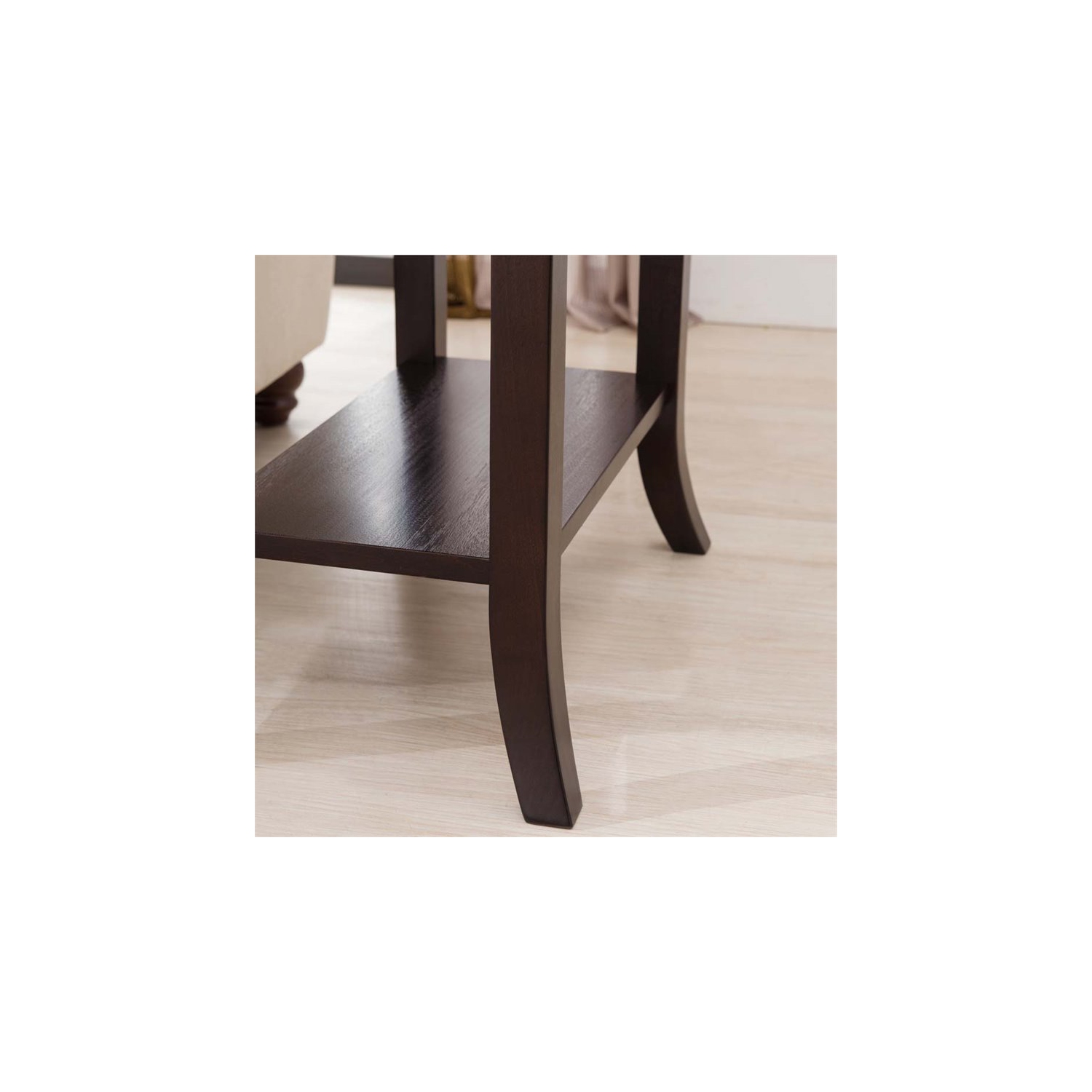 Bowery Hill Tray Edge End Table in Chocolate Cherry