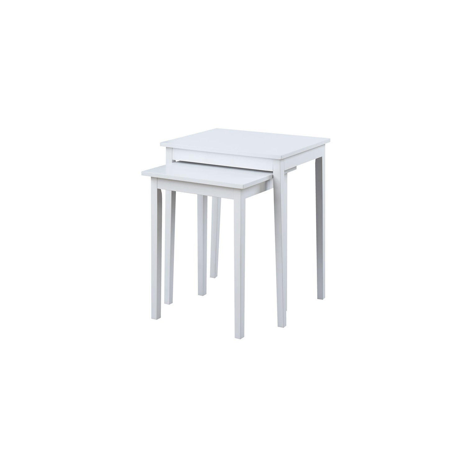 Convenience Concepts American Heritage Nesting End Tables in White Wood Finish