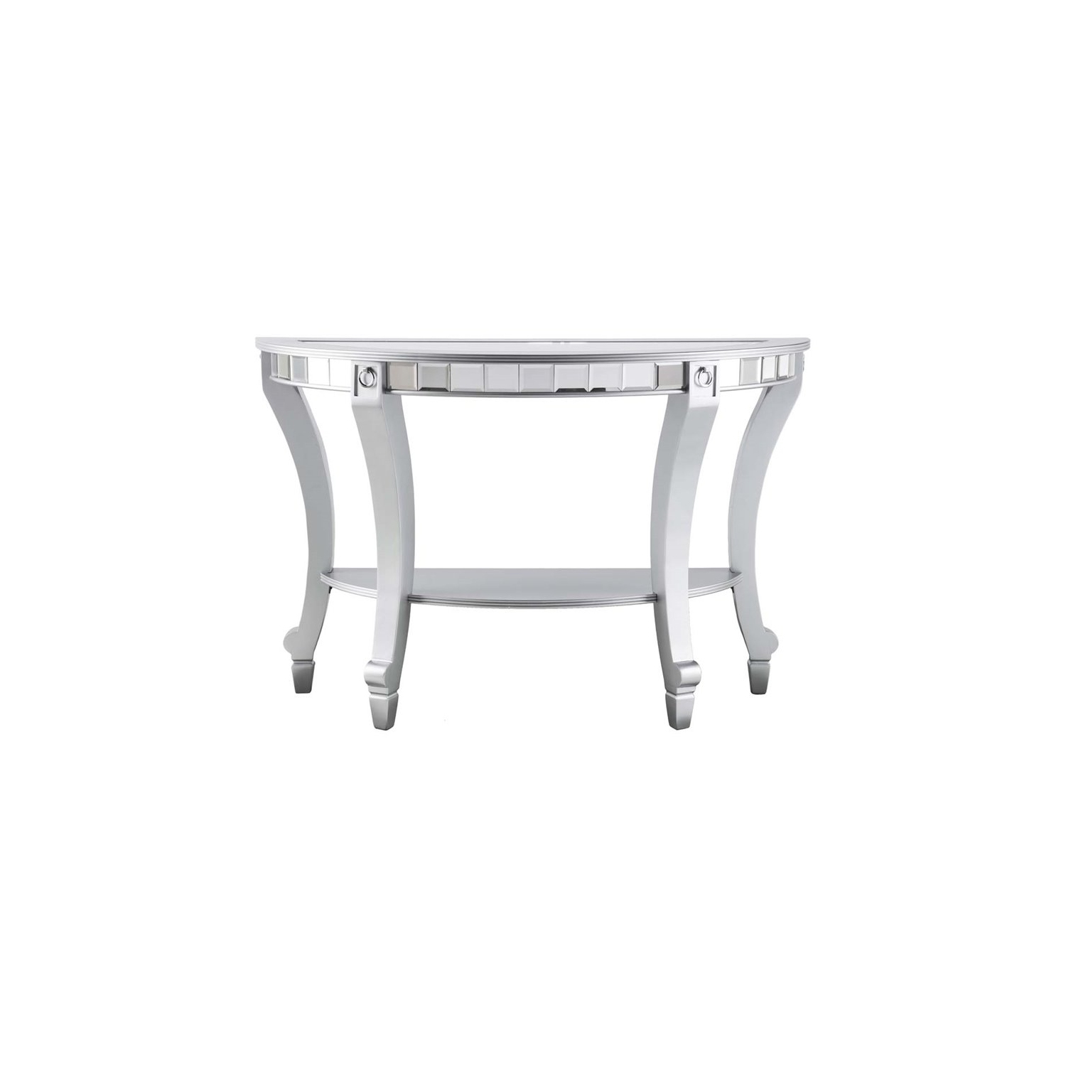 Bowery Hill Glam Demilune Mirrored Console Table