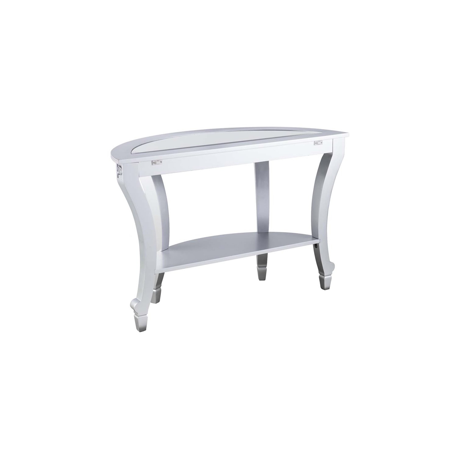 Bowery Hill Glam Demilune Mirrored Console Table