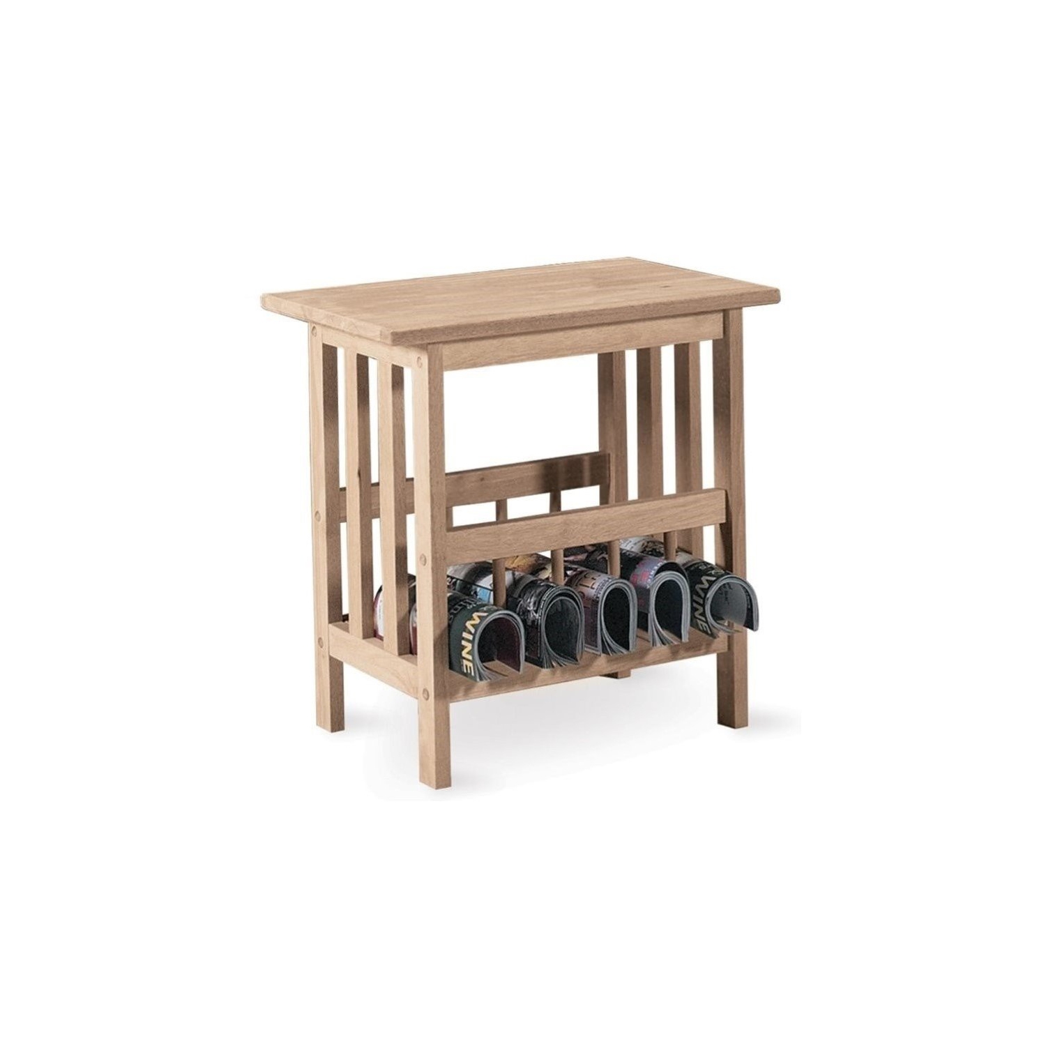 Pemberly Row Unfinished Mission Magazine End Table