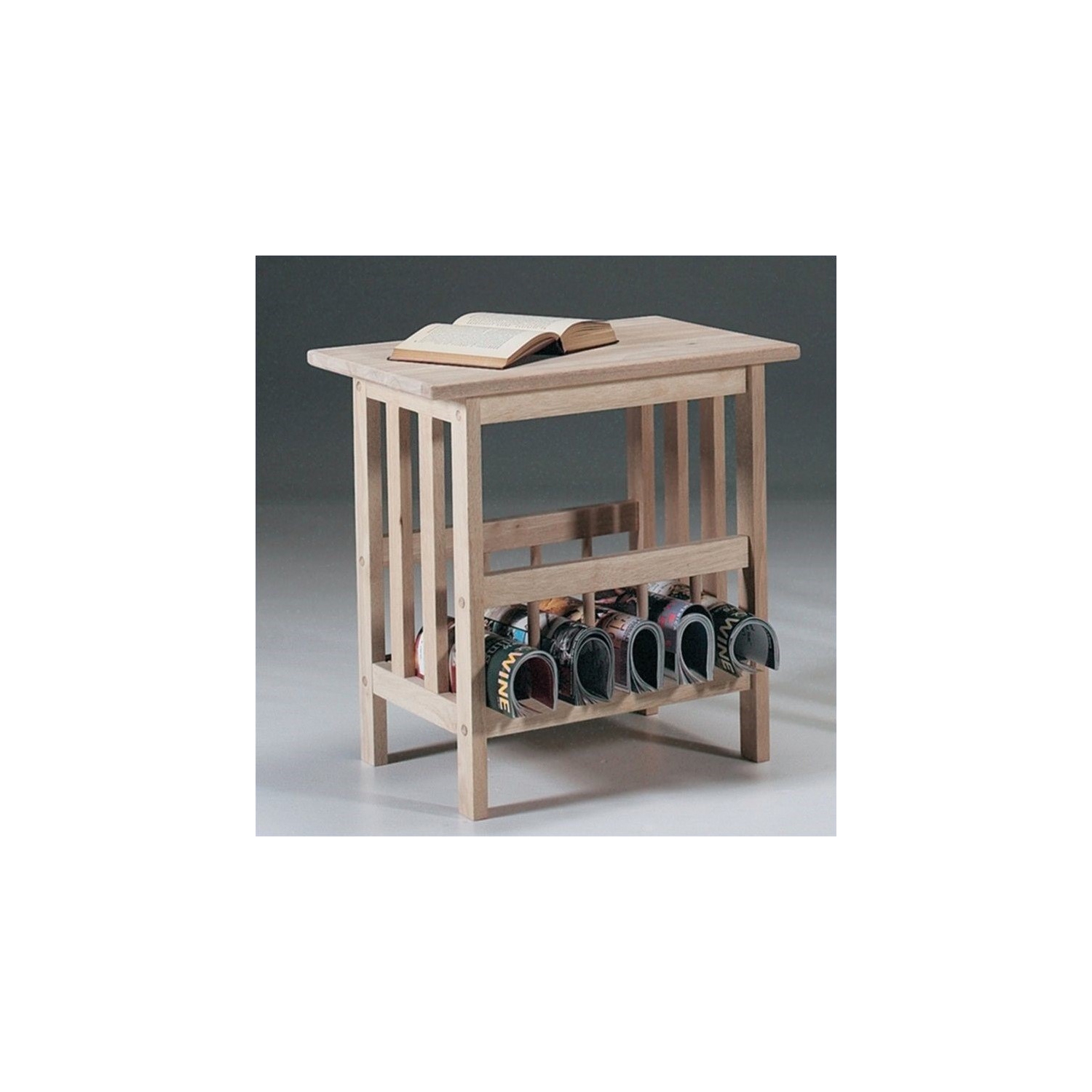 Pemberly Row Unfinished Mission Magazine End Table