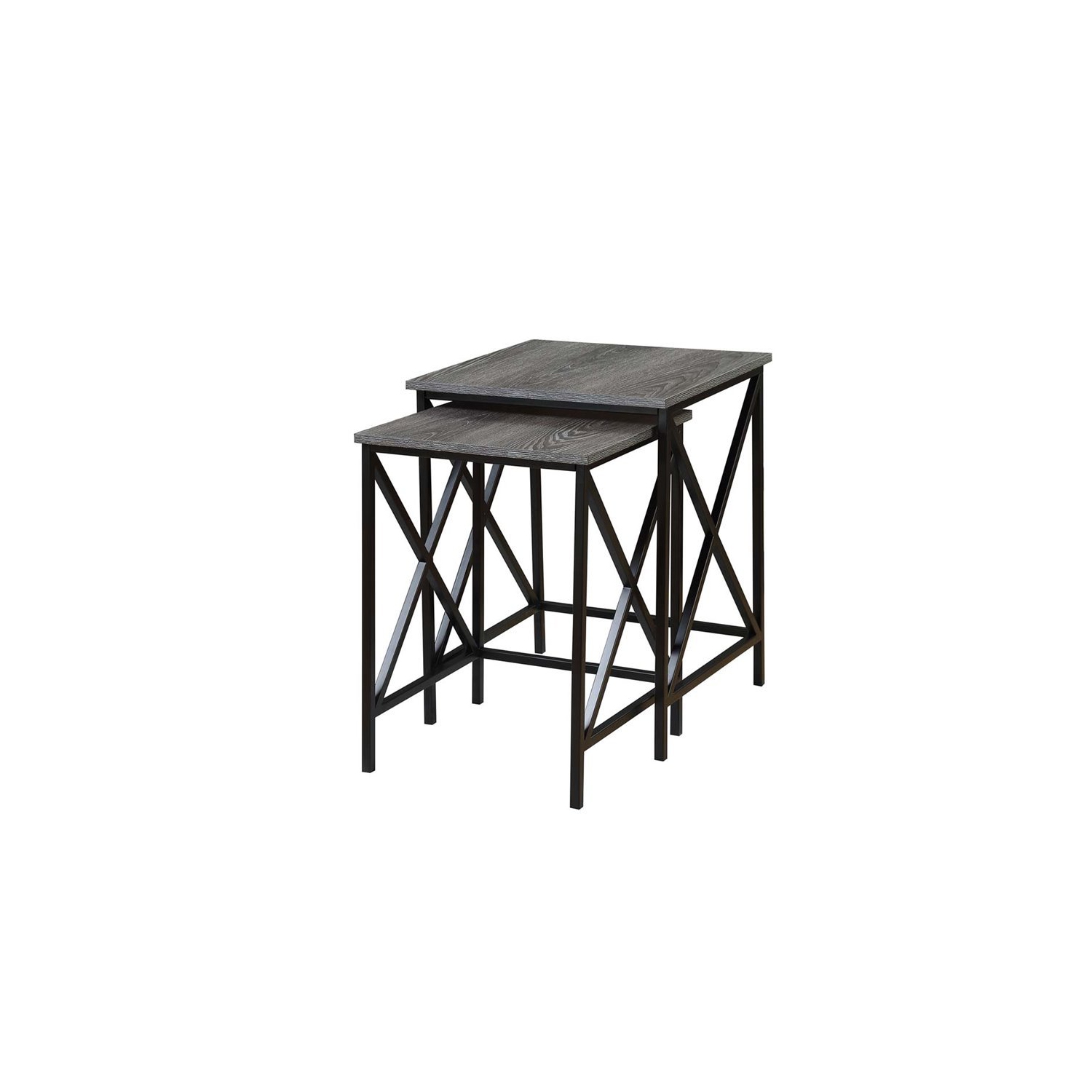Pemberly Row 2 Piece Nesting End Table Set in Gray
