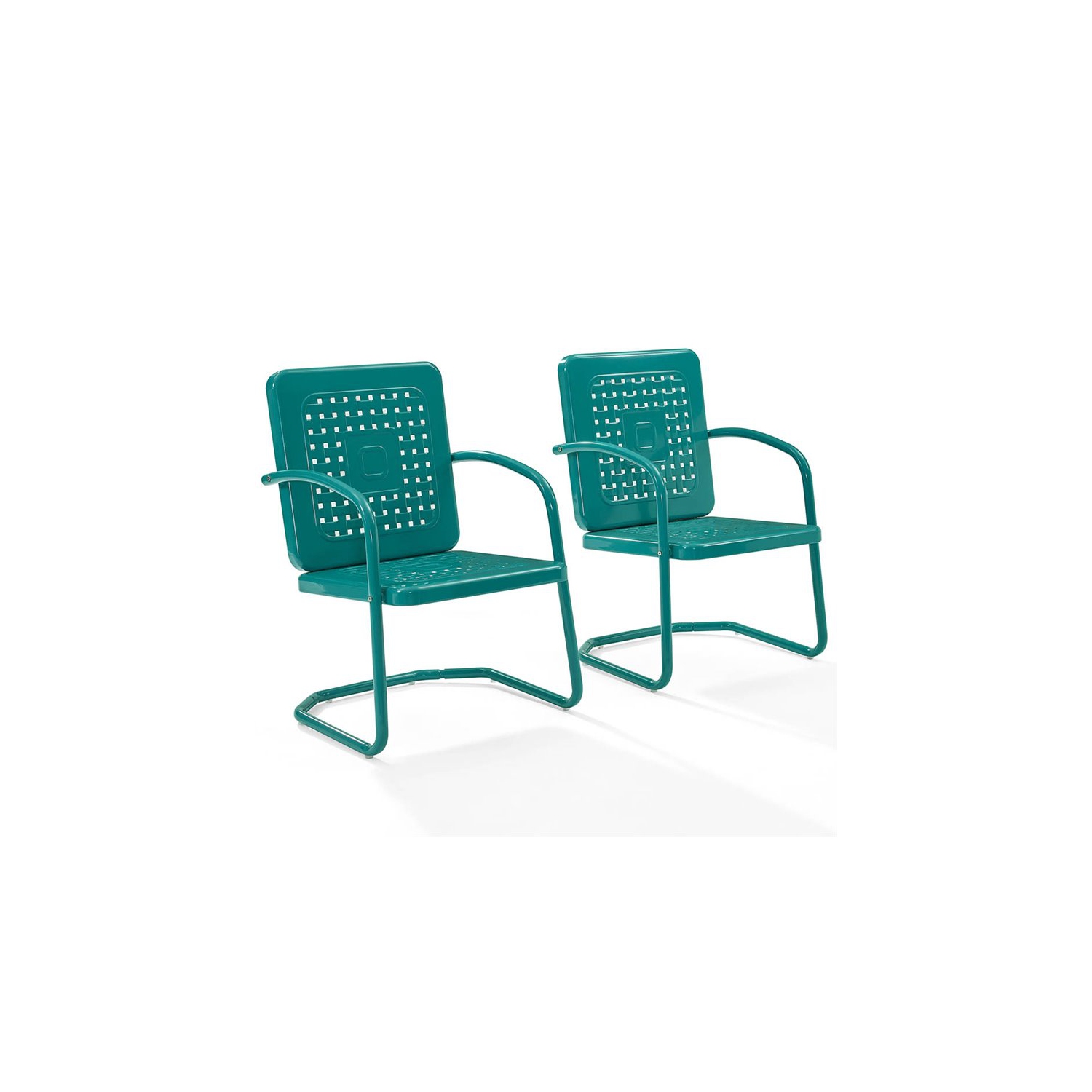 Crosley Bates Metal Patio Chair in Turquoise