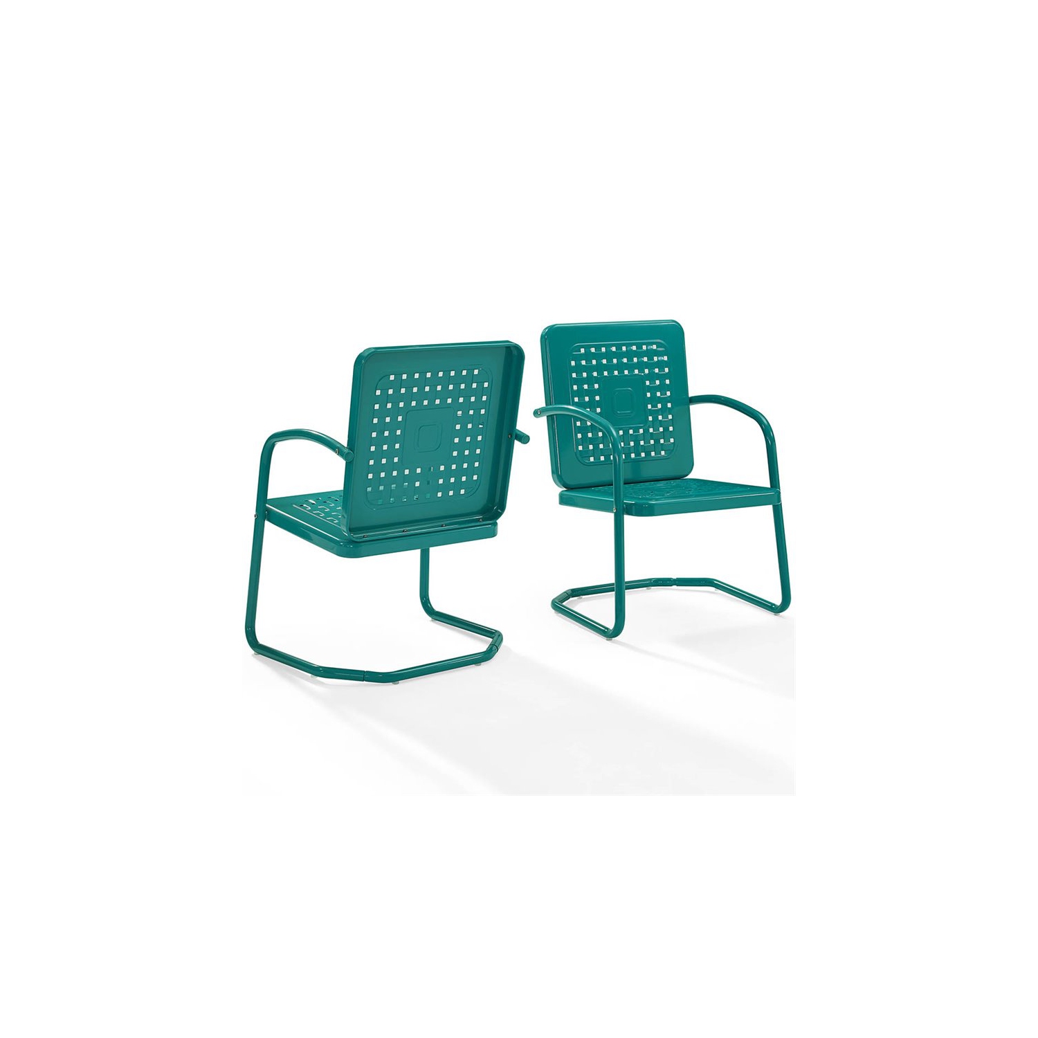 Crosley Bates Metal Patio Chair in Turquoise
