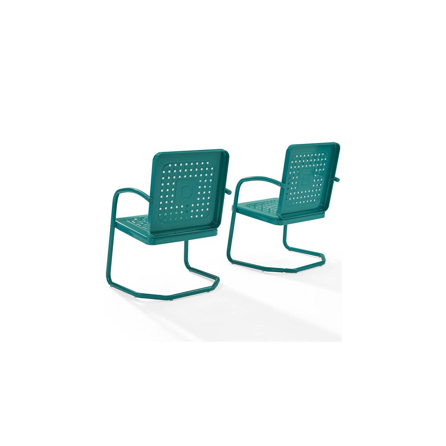 Crosley Bates Metal Patio Chair in Turquoise