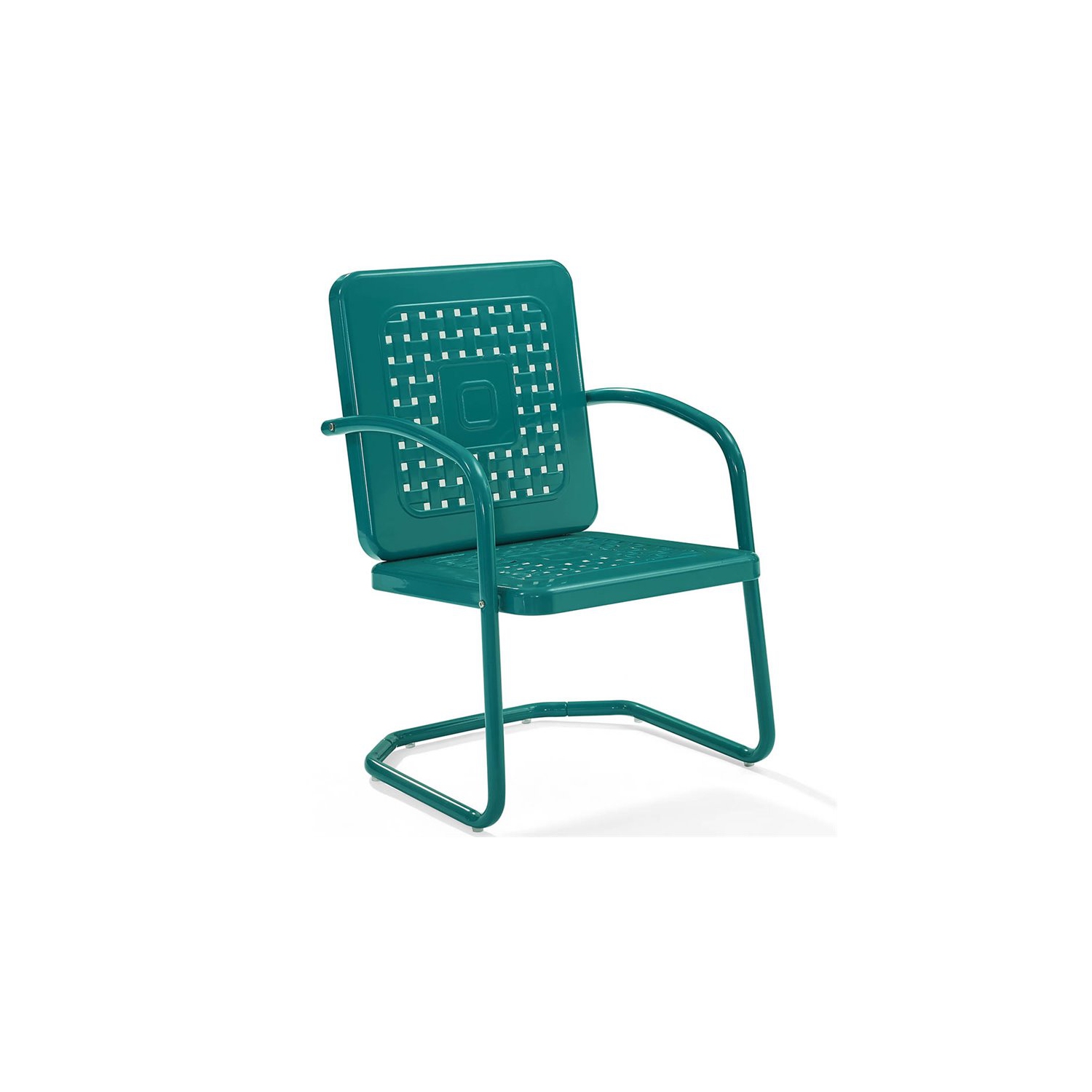 Crosley Bates Metal Patio Chair in Turquoise