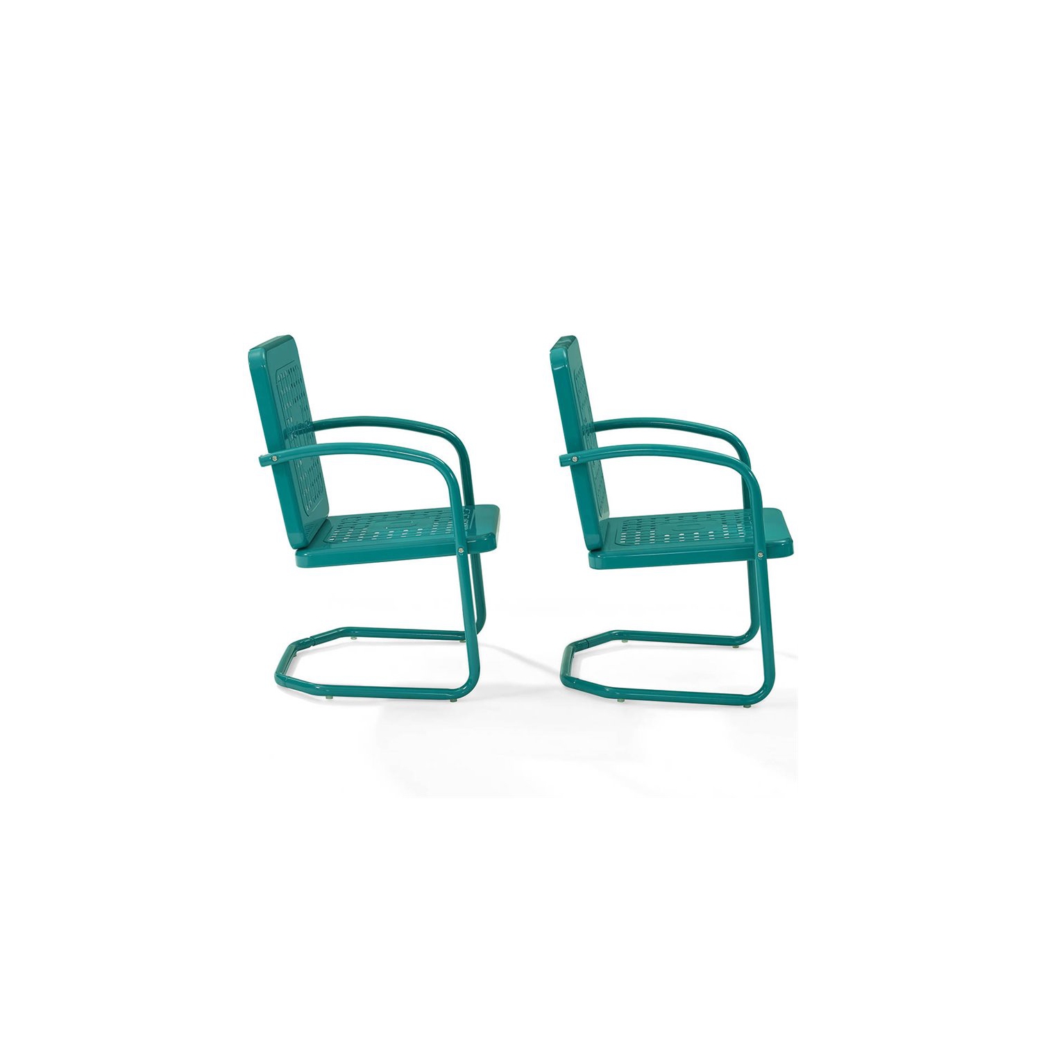 Crosley Bates Metal Patio Chair in Turquoise