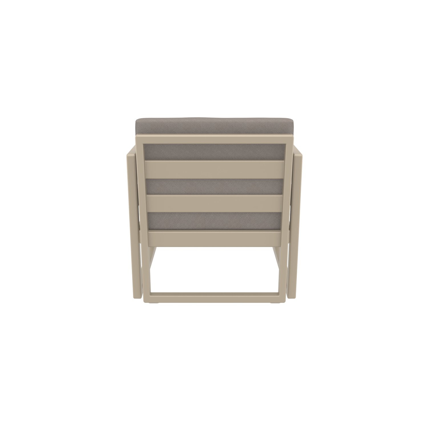 Mykonos Patio Club Chair Taupe with Acrylic Fabric Taupe Cushions