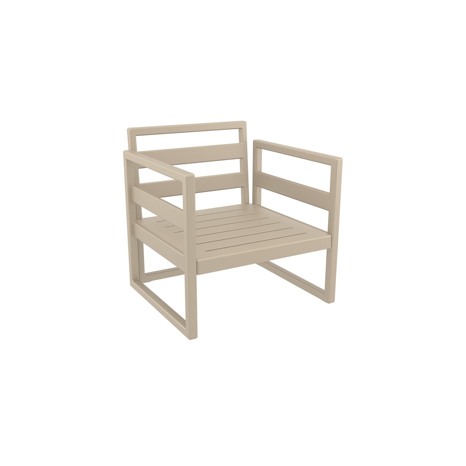 Mykonos Patio Club Chair Taupe with Acrylic Fabric Taupe Cushions