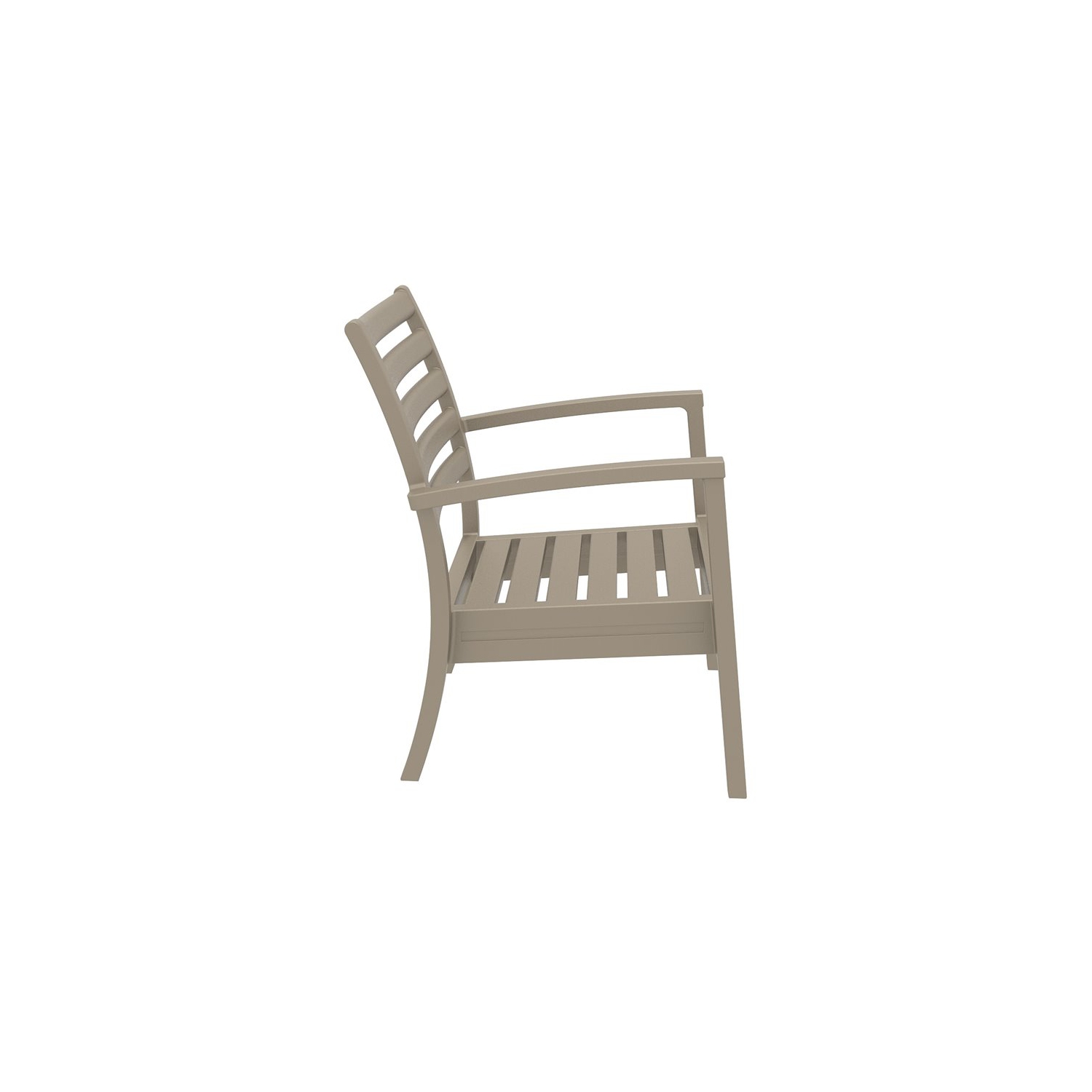 Compamia Artemis XL Club Chair in Taupe with Acrylic Fabric Black Cushions