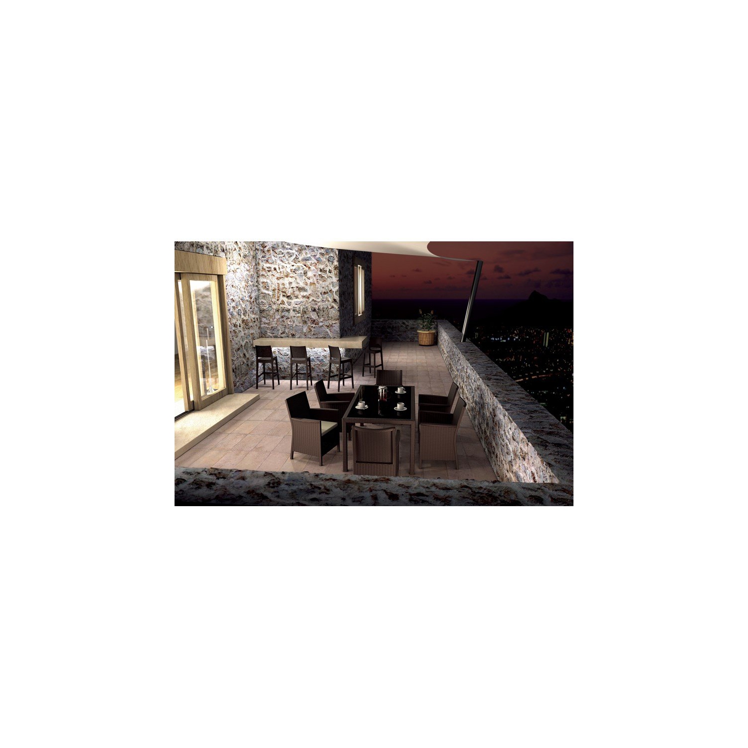 Chaise de jardin en résine aspect WickerLook California de Compamia, brun