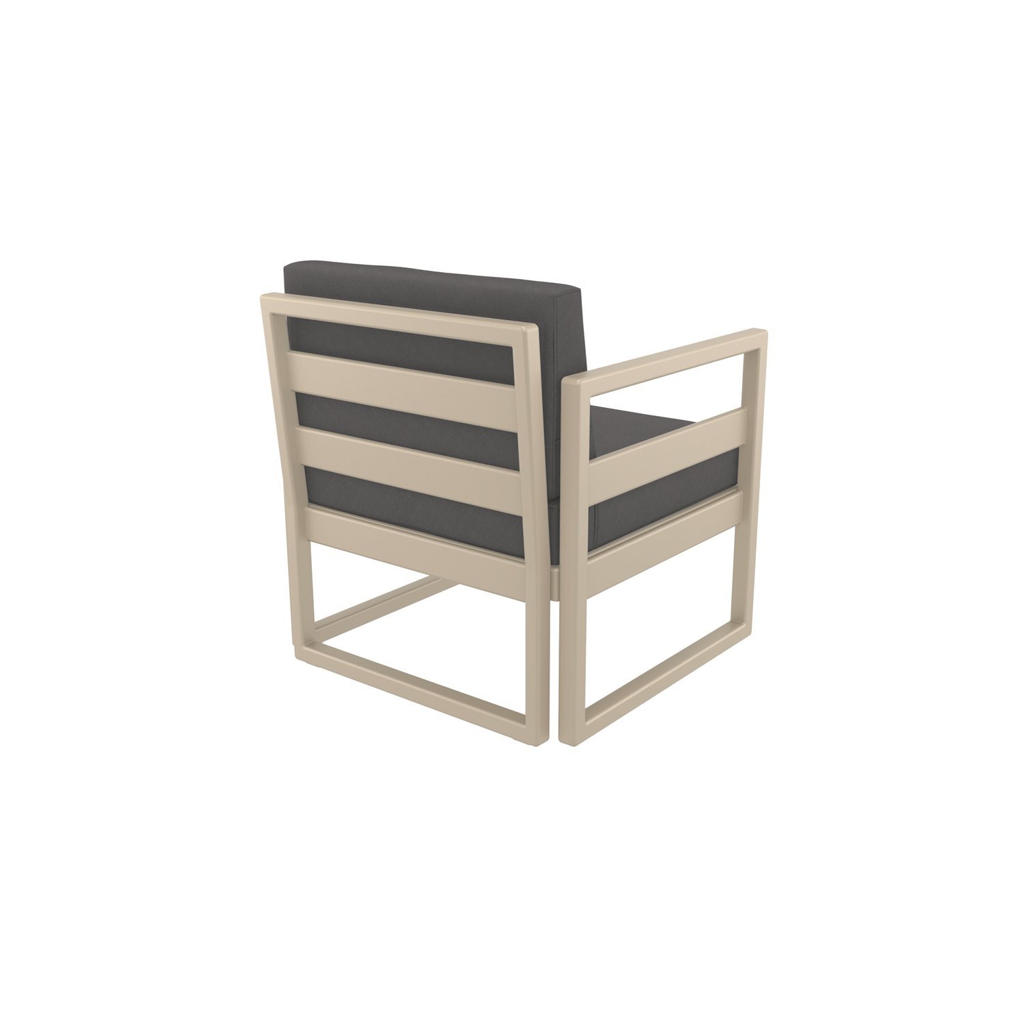 Mykonos Patio Club Chair Taupe with Acrylic Fabric Charcoal Cushions