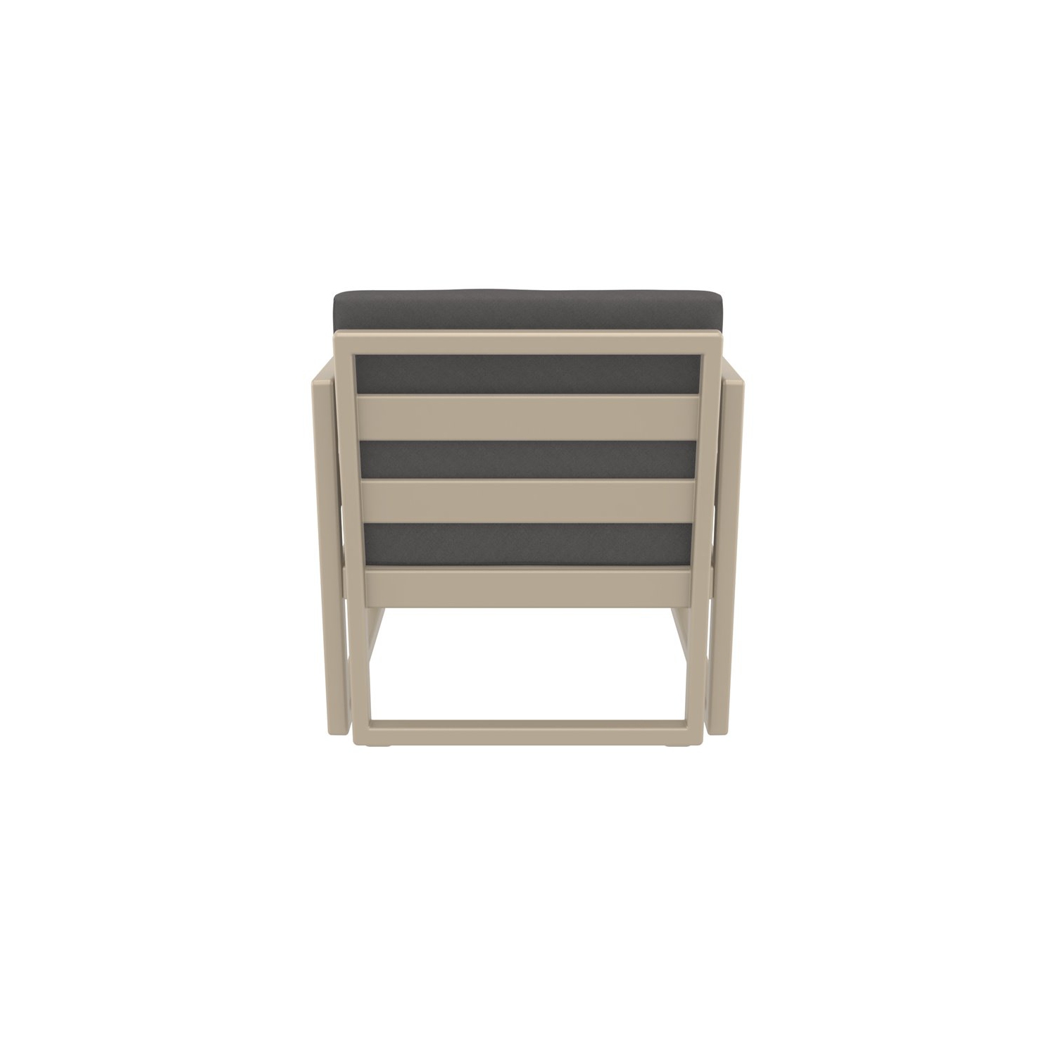 Mykonos Patio Club Chair Taupe with Acrylic Fabric Charcoal Cushions