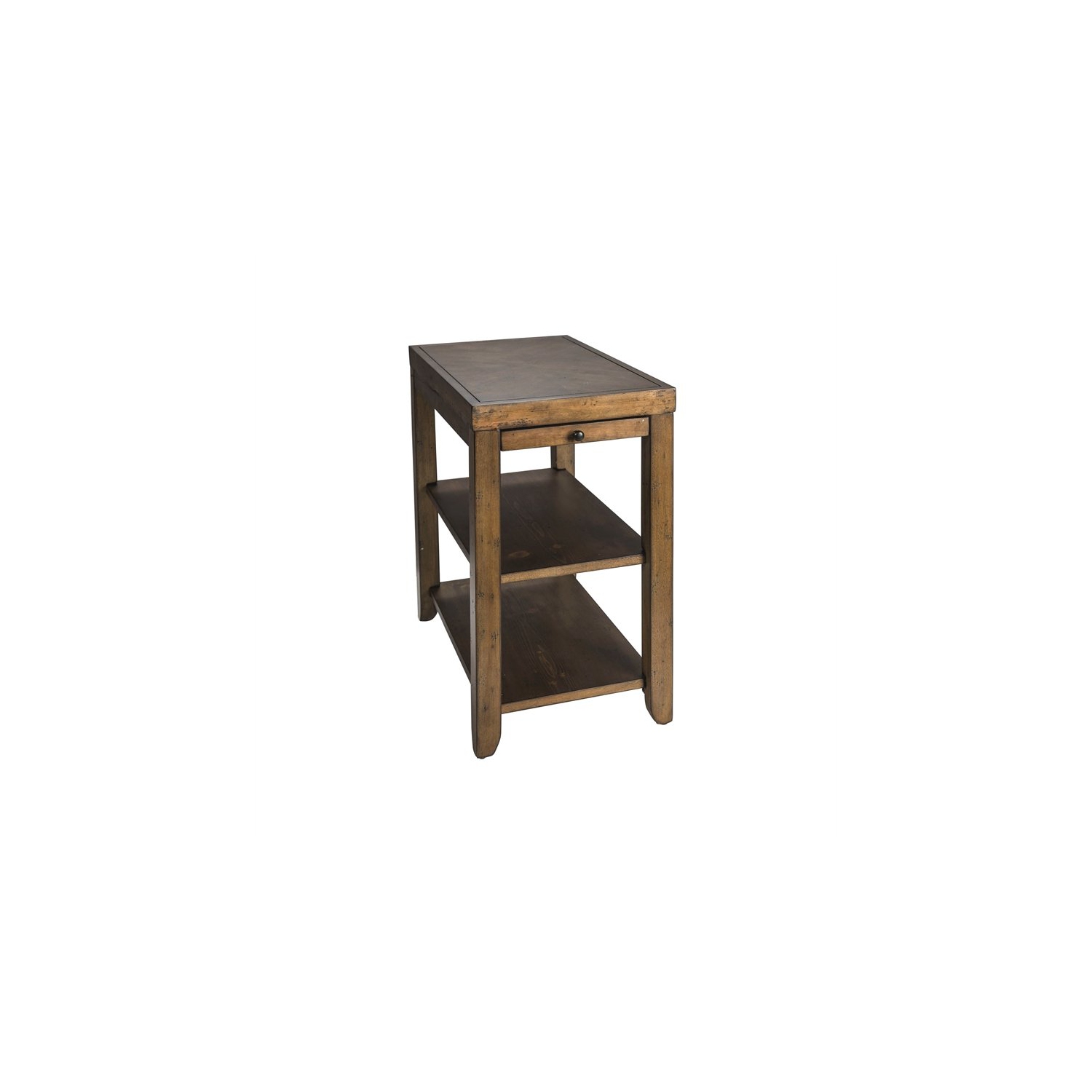 Pemberly Row Transitional Wood Chair Side Table in Brown