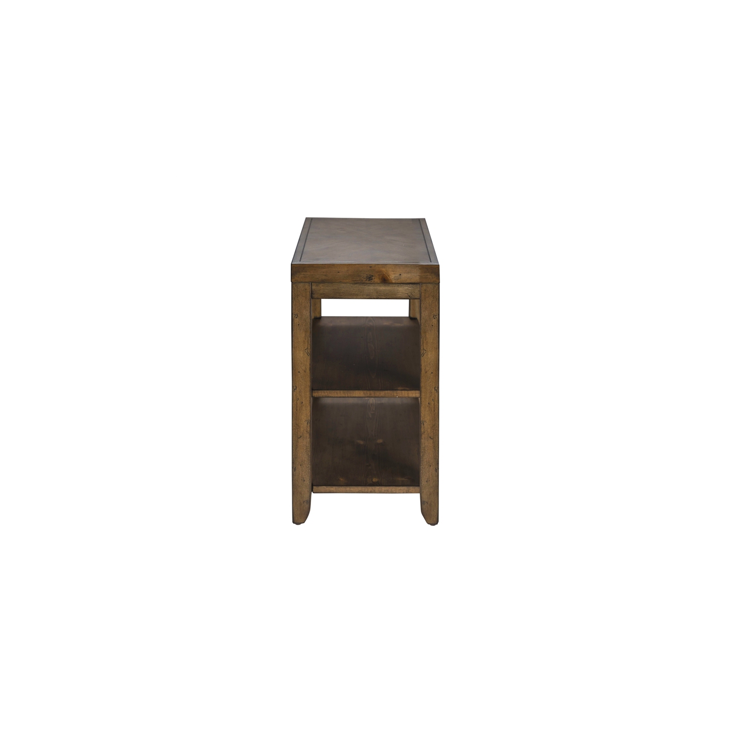 Pemberly Row Transitional Wood Chair Side Table in Brown