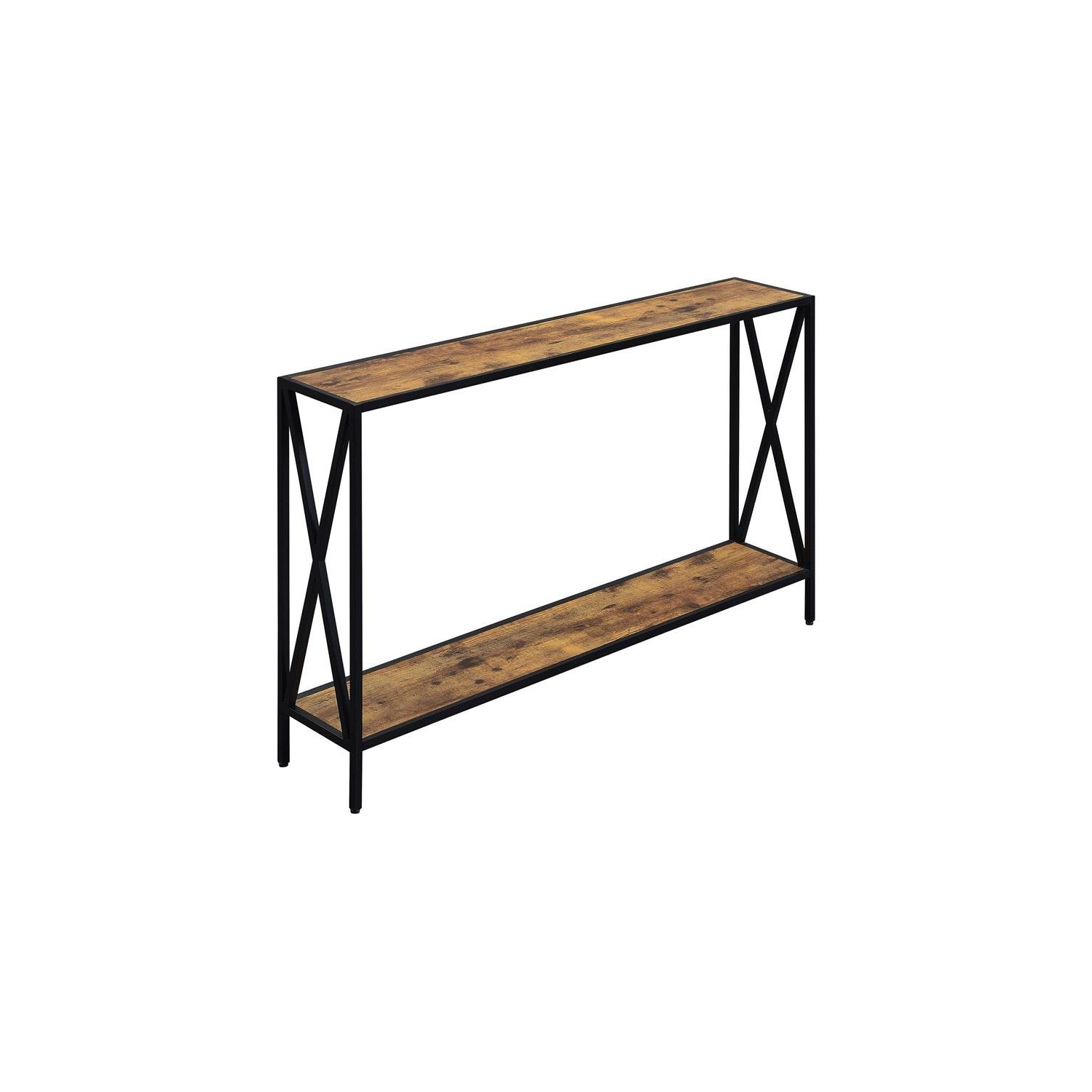 Convenience Concepts Tucson Black Metal Console Table in Multi-Color Wood Finish