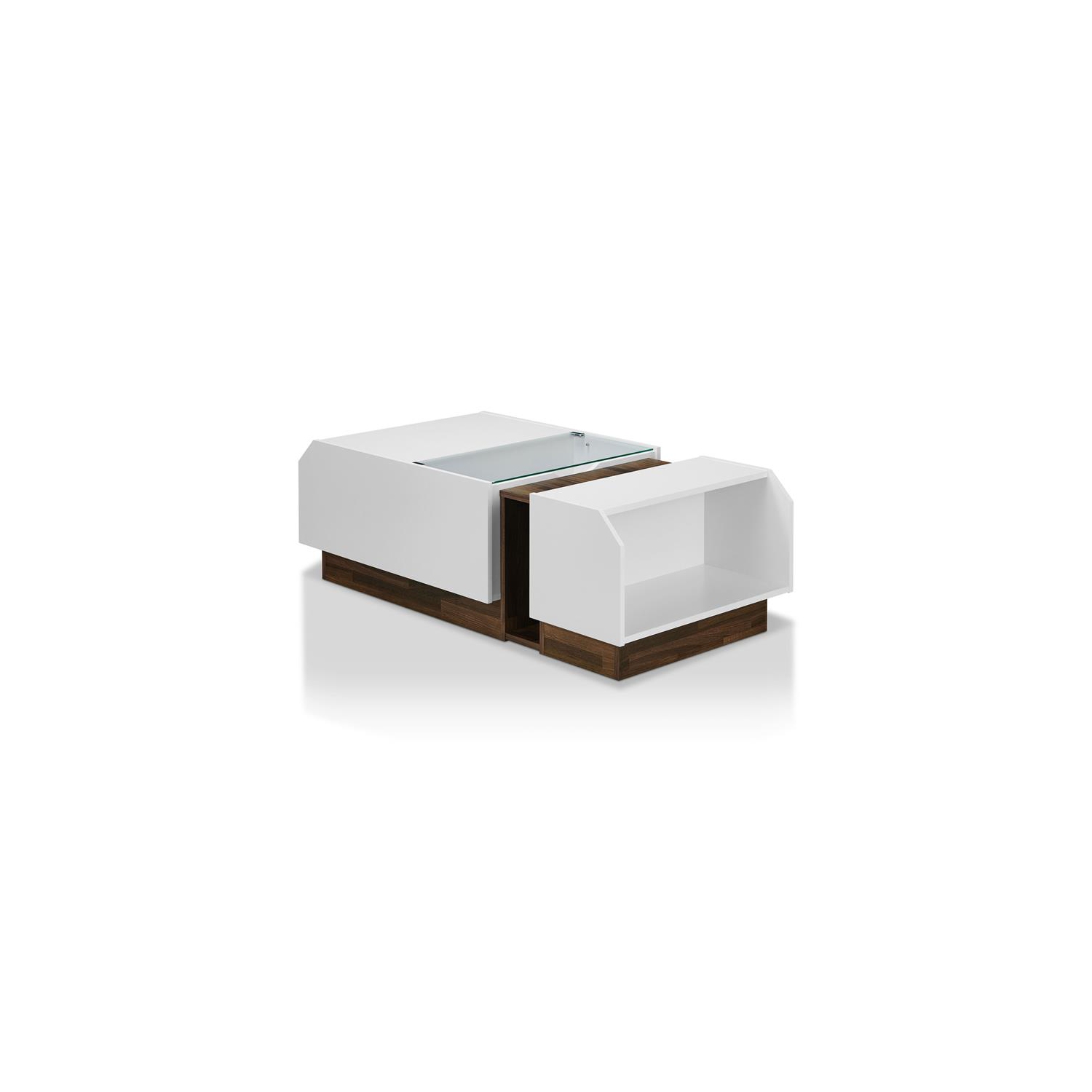 Bowery Hill Contemporary Wood Coffee Table in White