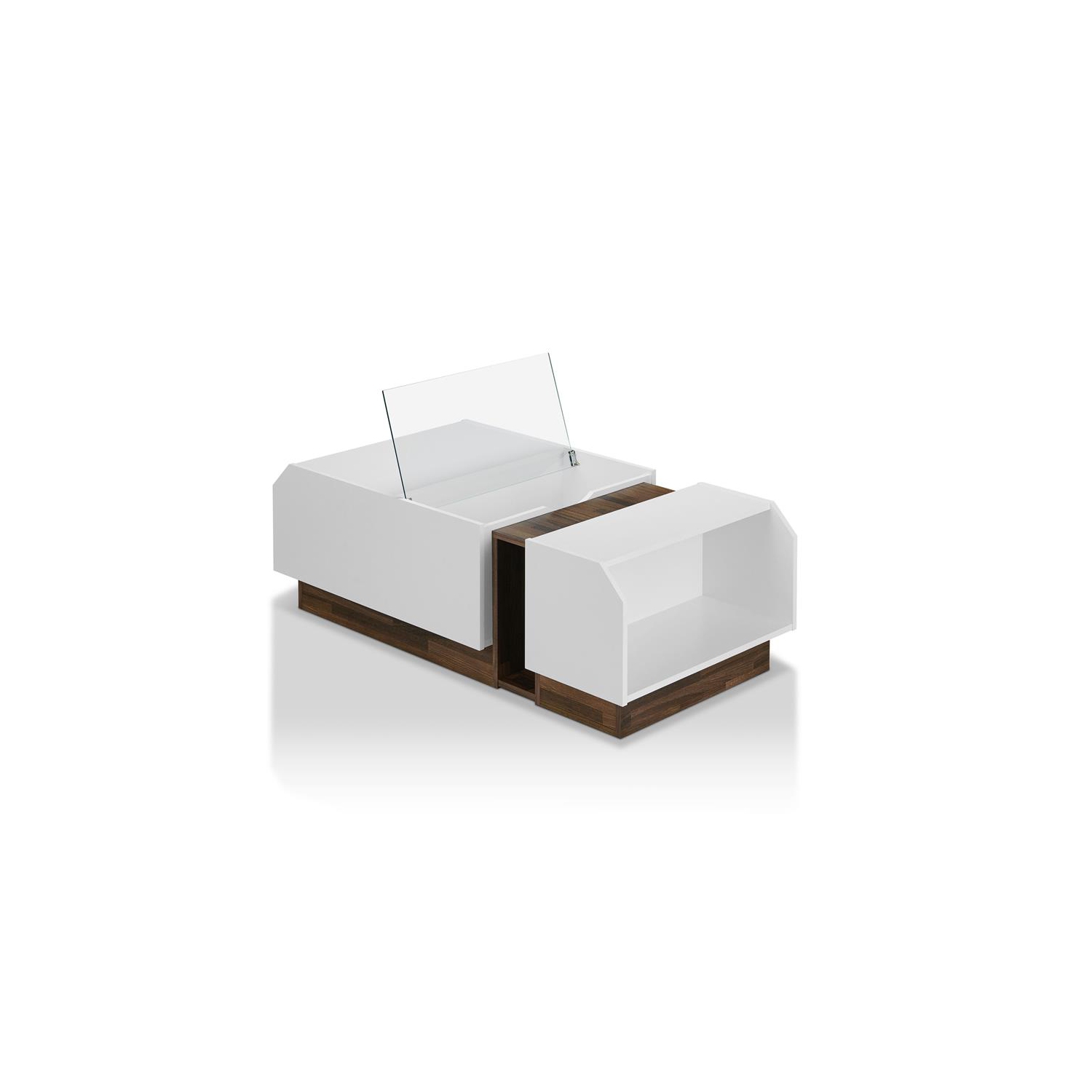 Bowery Hill Contemporary Wood Coffee Table in White