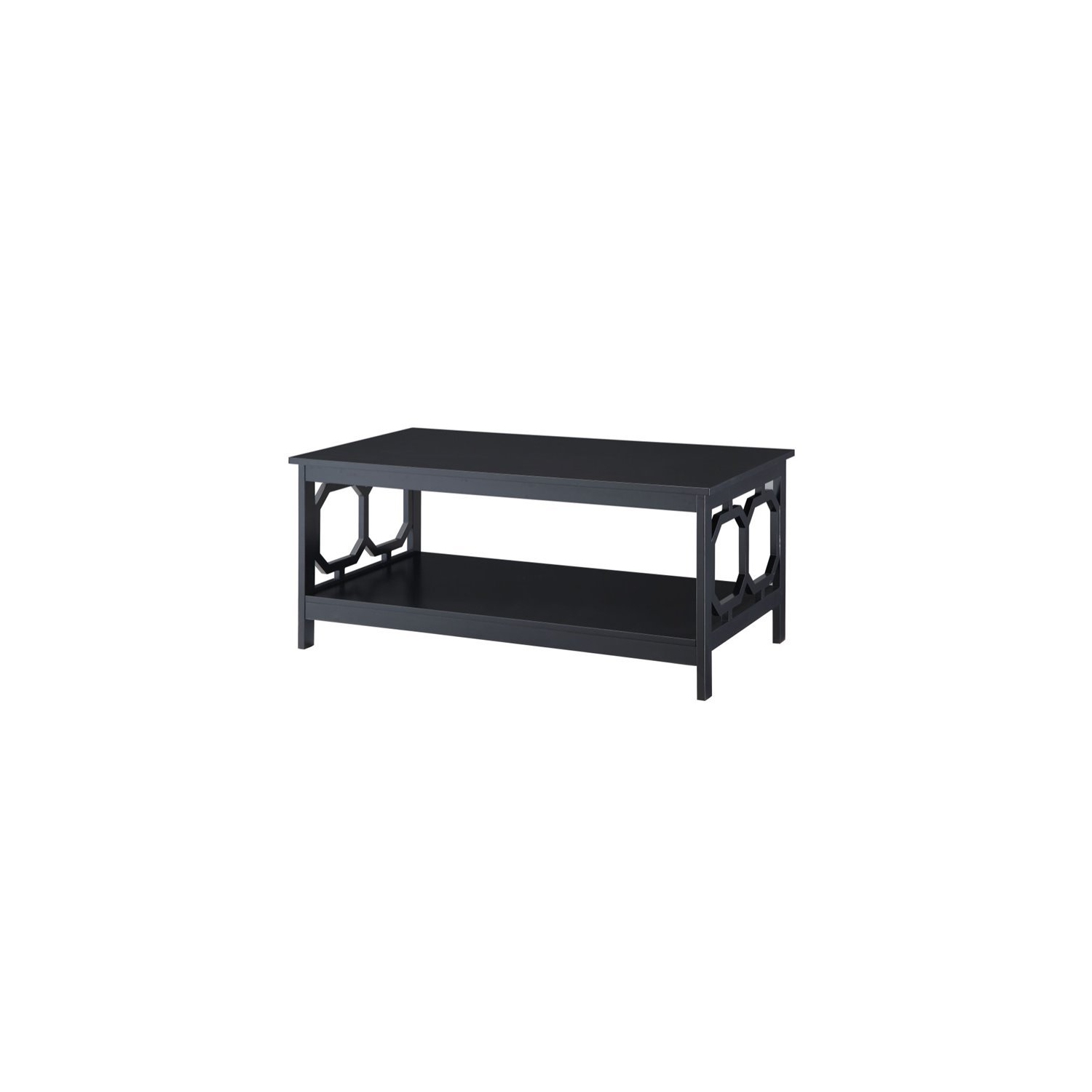 Pemberly Row Rectangular Coffee Table in Black Wood Finish