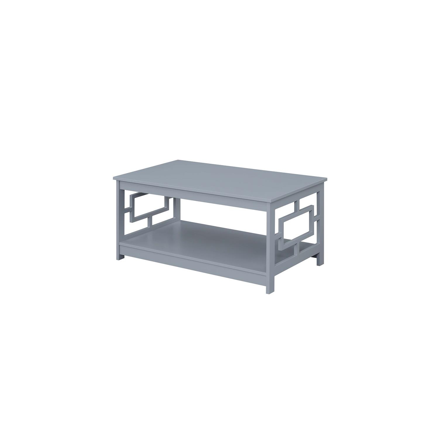 Convenience Concepts Town Square Coffee Table with Shelf in Gray Wood Finish