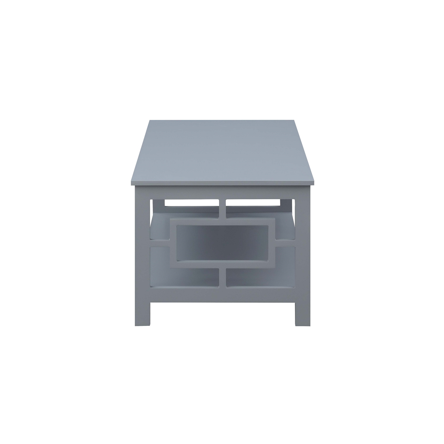 Convenience Concepts Town Square Coffee Table with Shelf in Gray Wood Finish