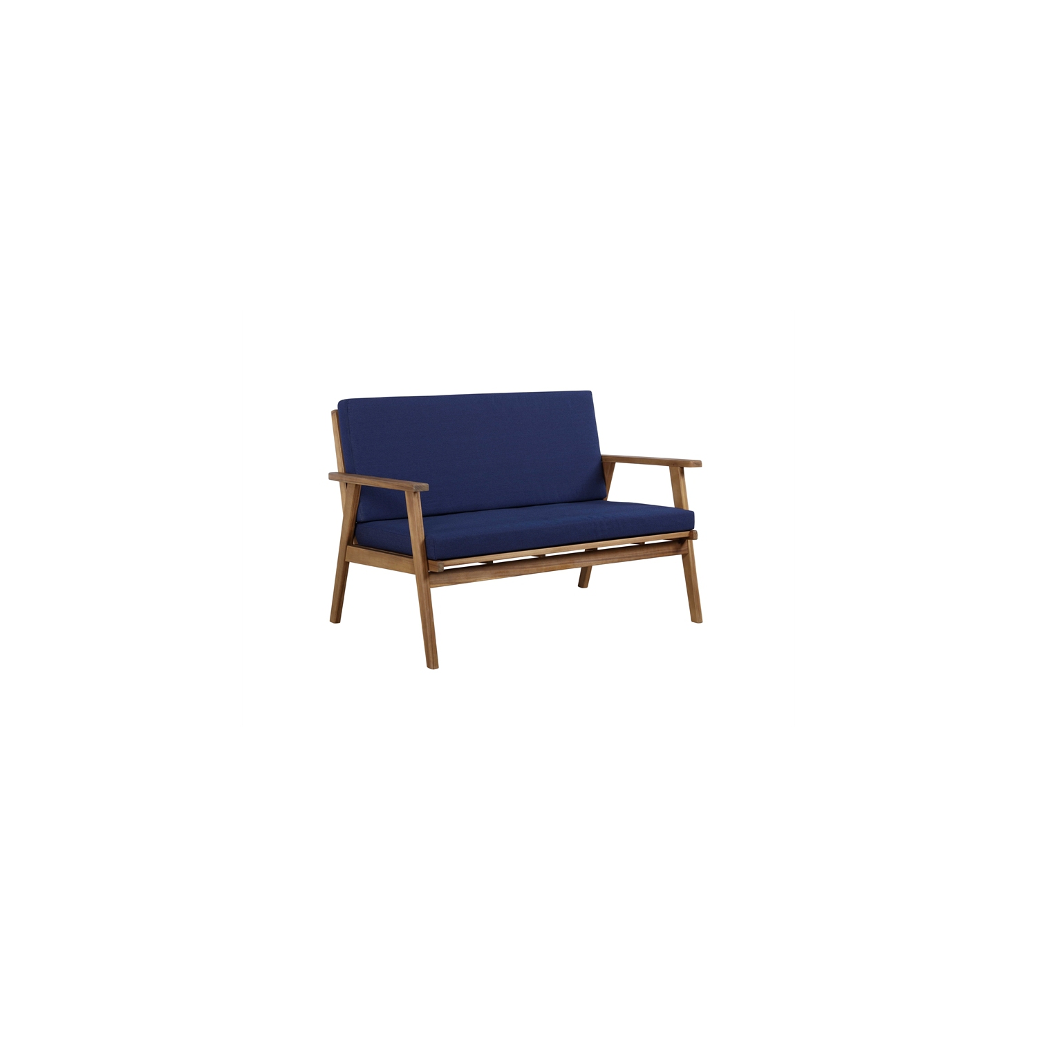 Riverbay Furniture Wood Outdoor Chat Set in Blue