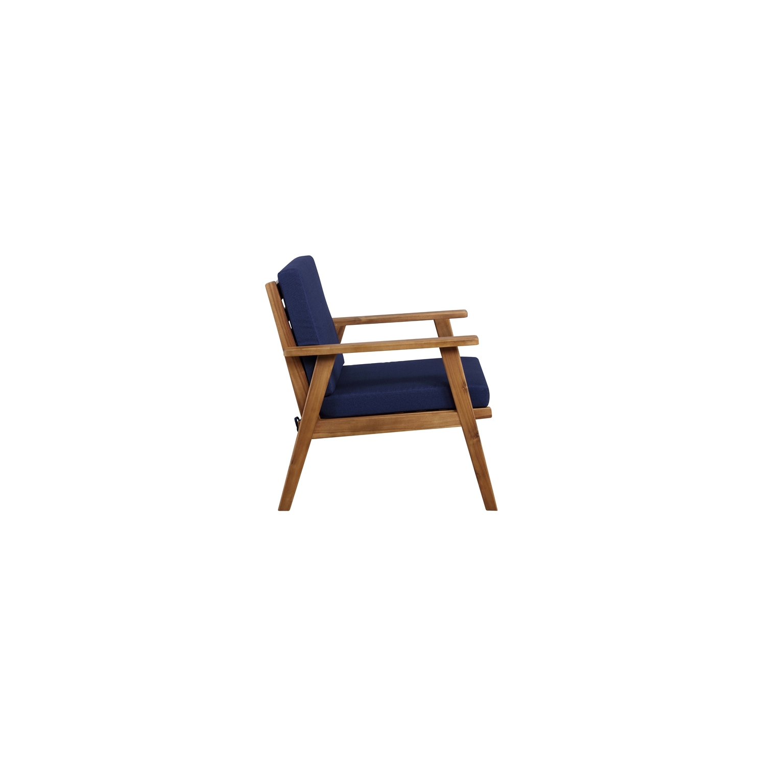 Riverbay Furniture Wood Outdoor Chat Set in Blue
