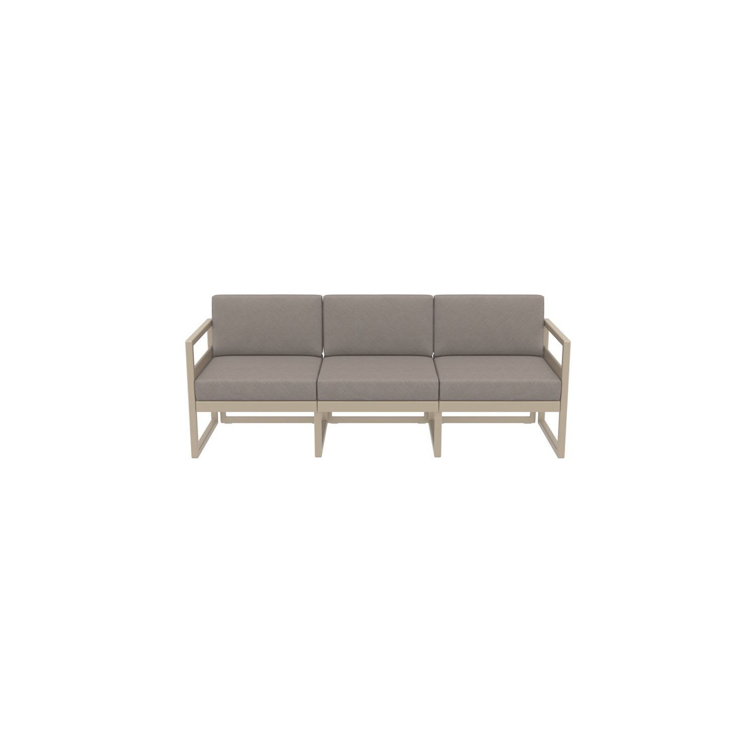 Mykonos Patio Sofa Taupe with Acrylic Fabric Taupe Cushions