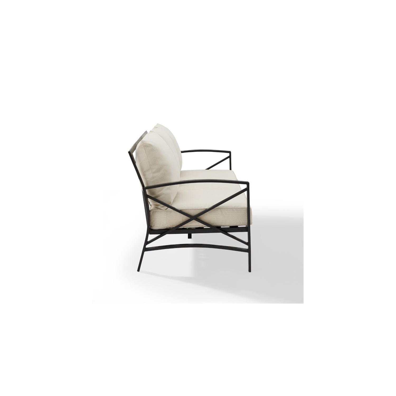 Crosley Kaplan Outdoor Metal Sofa in Oatmeal
