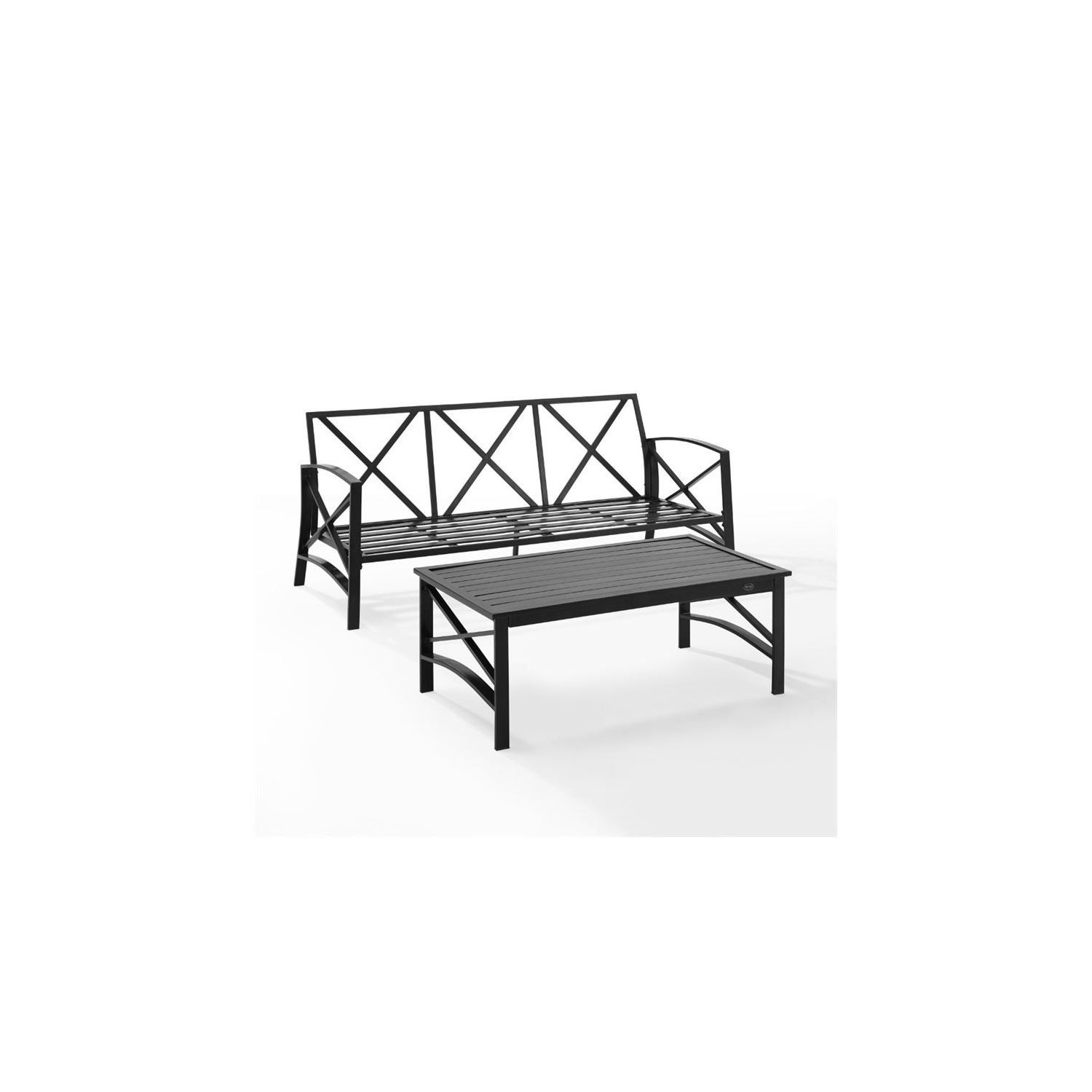 Crosley Kaplan 2 Piece Outdoor Sofa Set in Mist