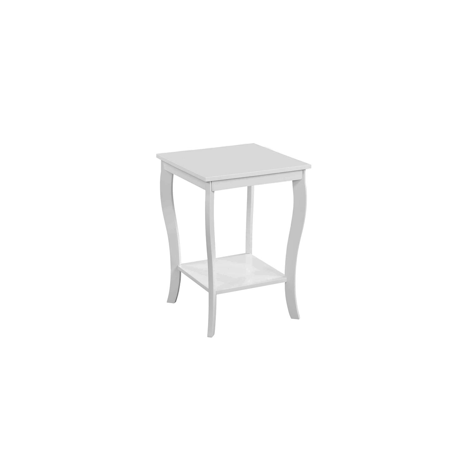 Convenience Concepts American Heritage Square End Table in White Wood Finish