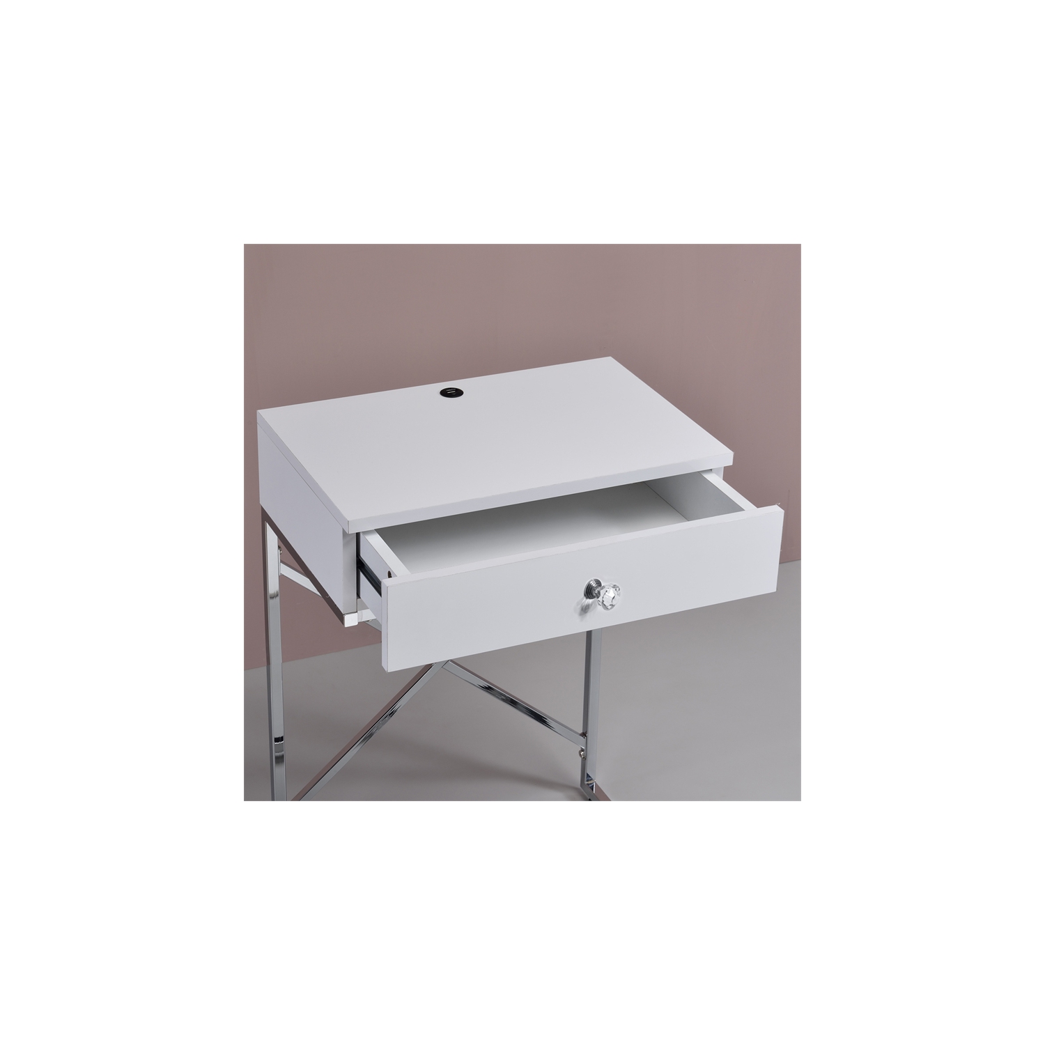 Furniture of America Kylie Modern Wood 1-Drawer End Table in Glossy White