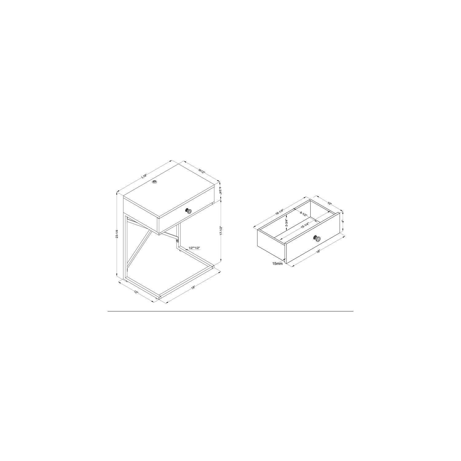 Furniture of America Kylie Modern Wood 1-Drawer End Table in Glossy White