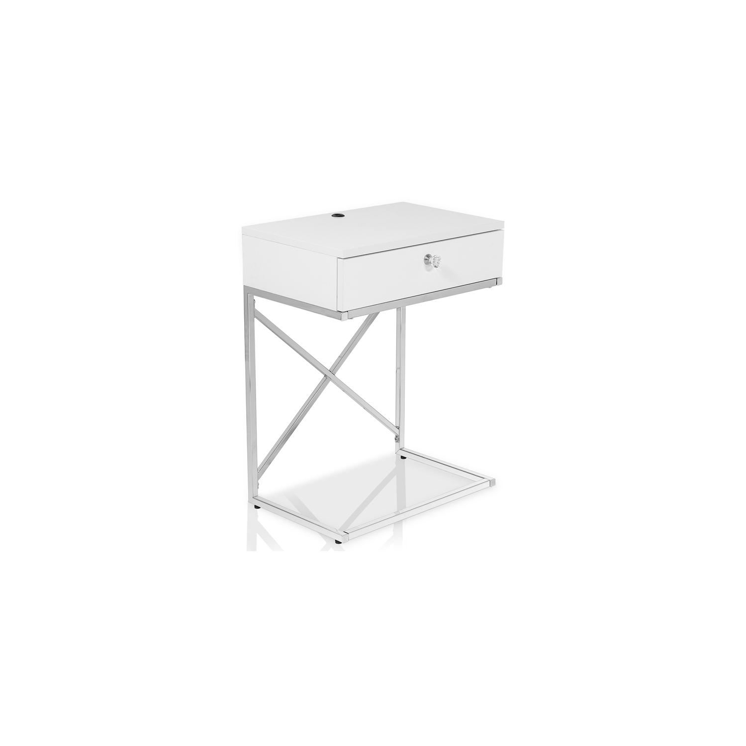 Furniture of America Kylie Modern Wood 1-Drawer End Table in Glossy White
