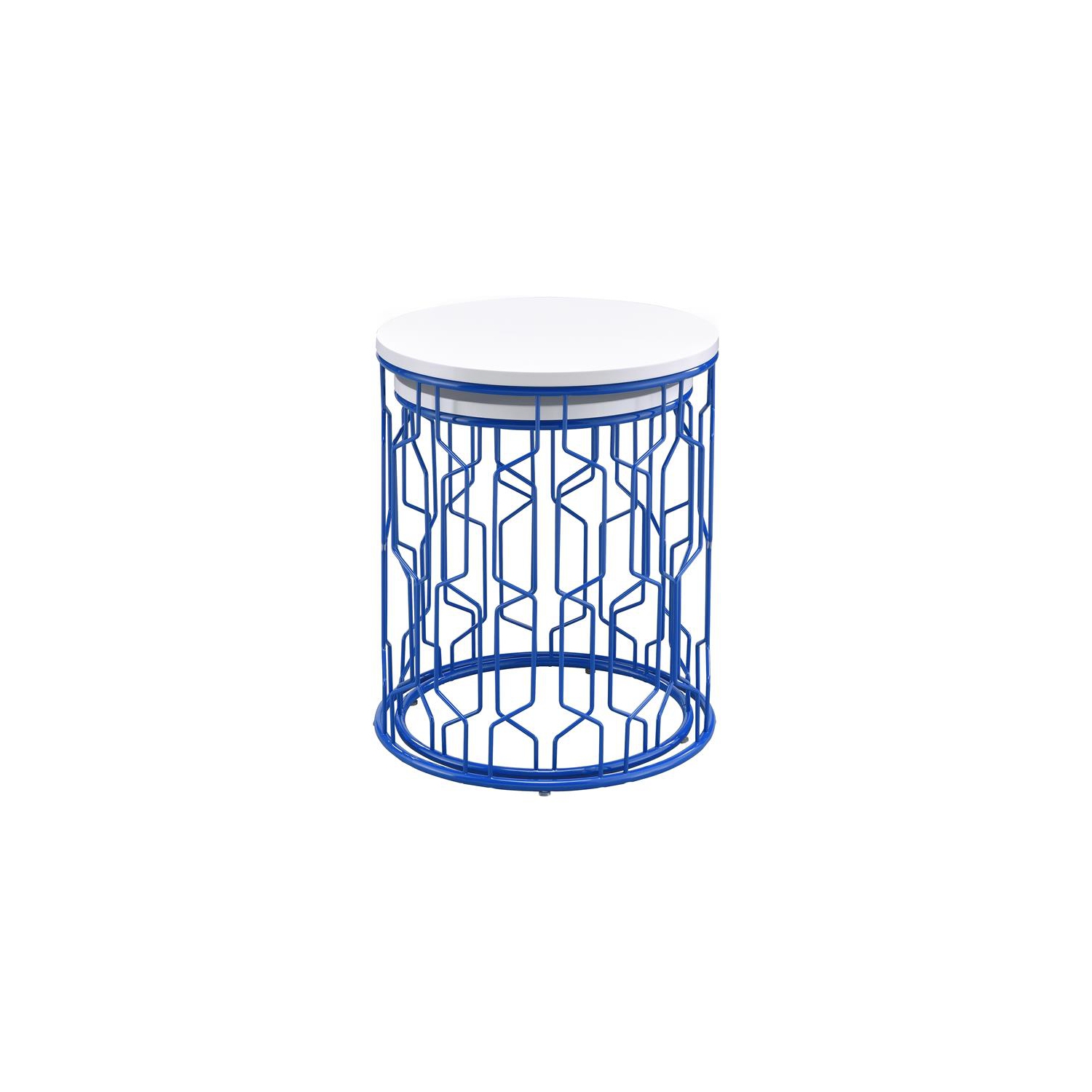 Ensemble de 2 tables gigognes en métal Vereira de Furniture of America en bleu et blanc