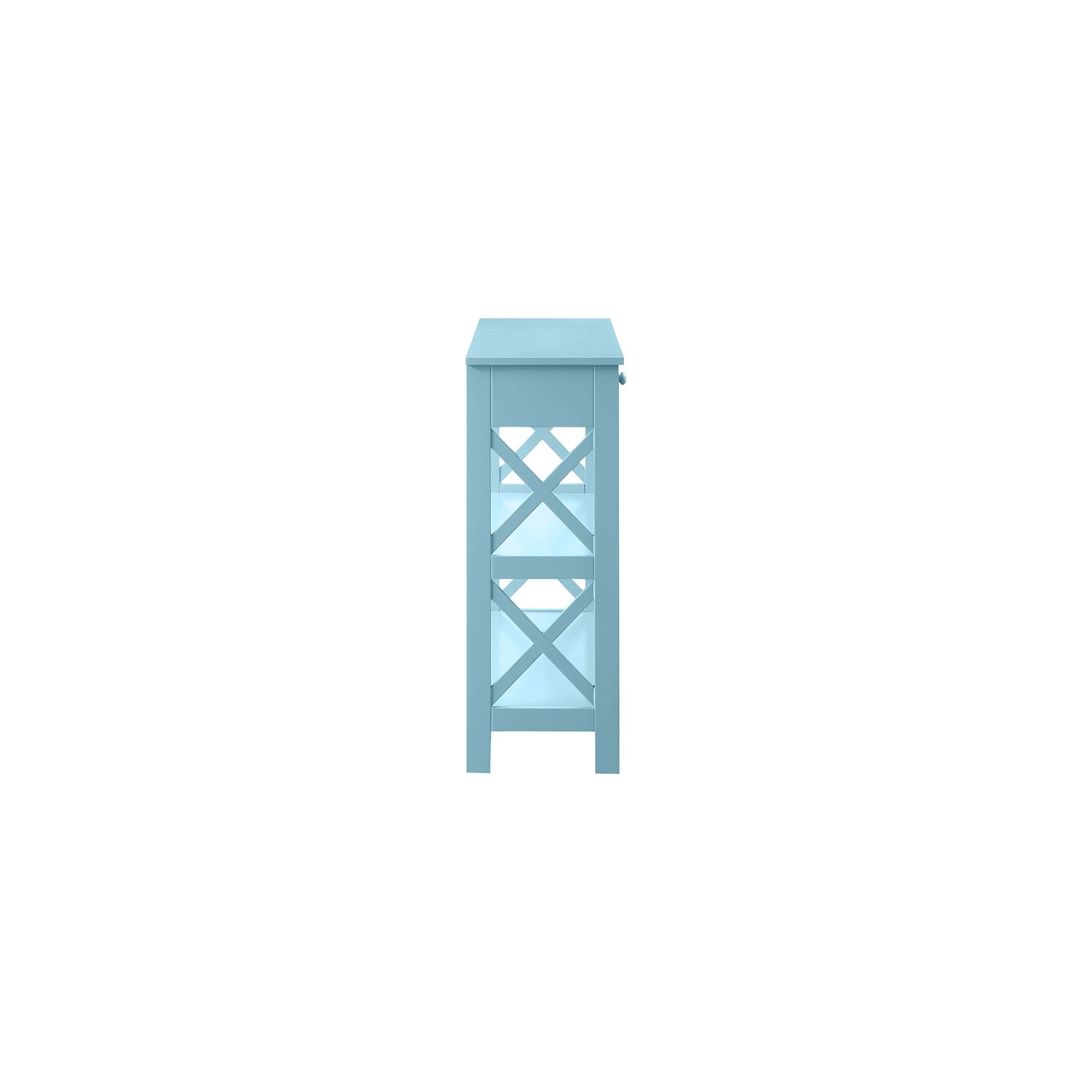 Pemberly Row Transitional One-Drawer Console Table in Seafoam Blue Wood Finish