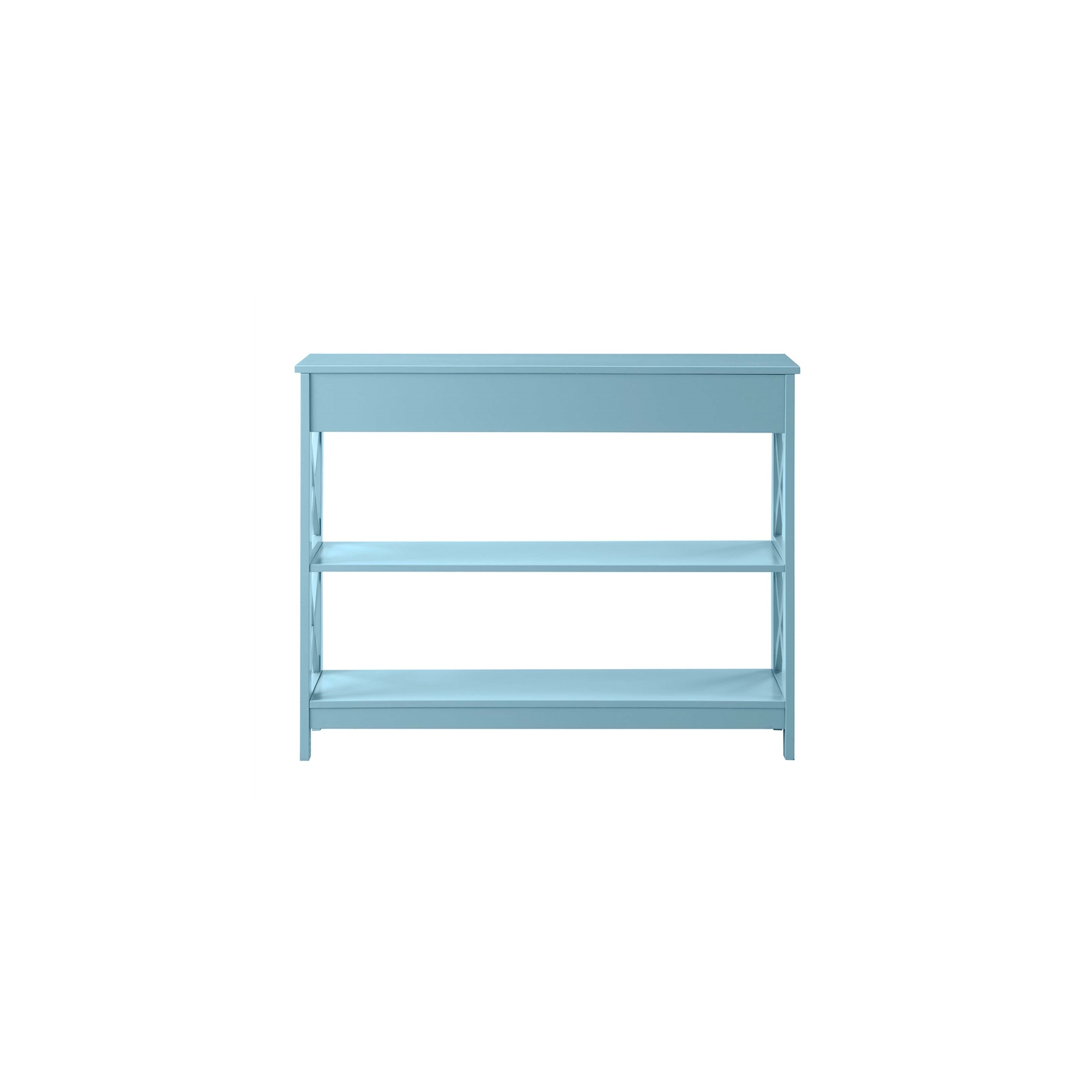 Pemberly Row Transitional One-Drawer Console Table in Seafoam Blue Wood Finish