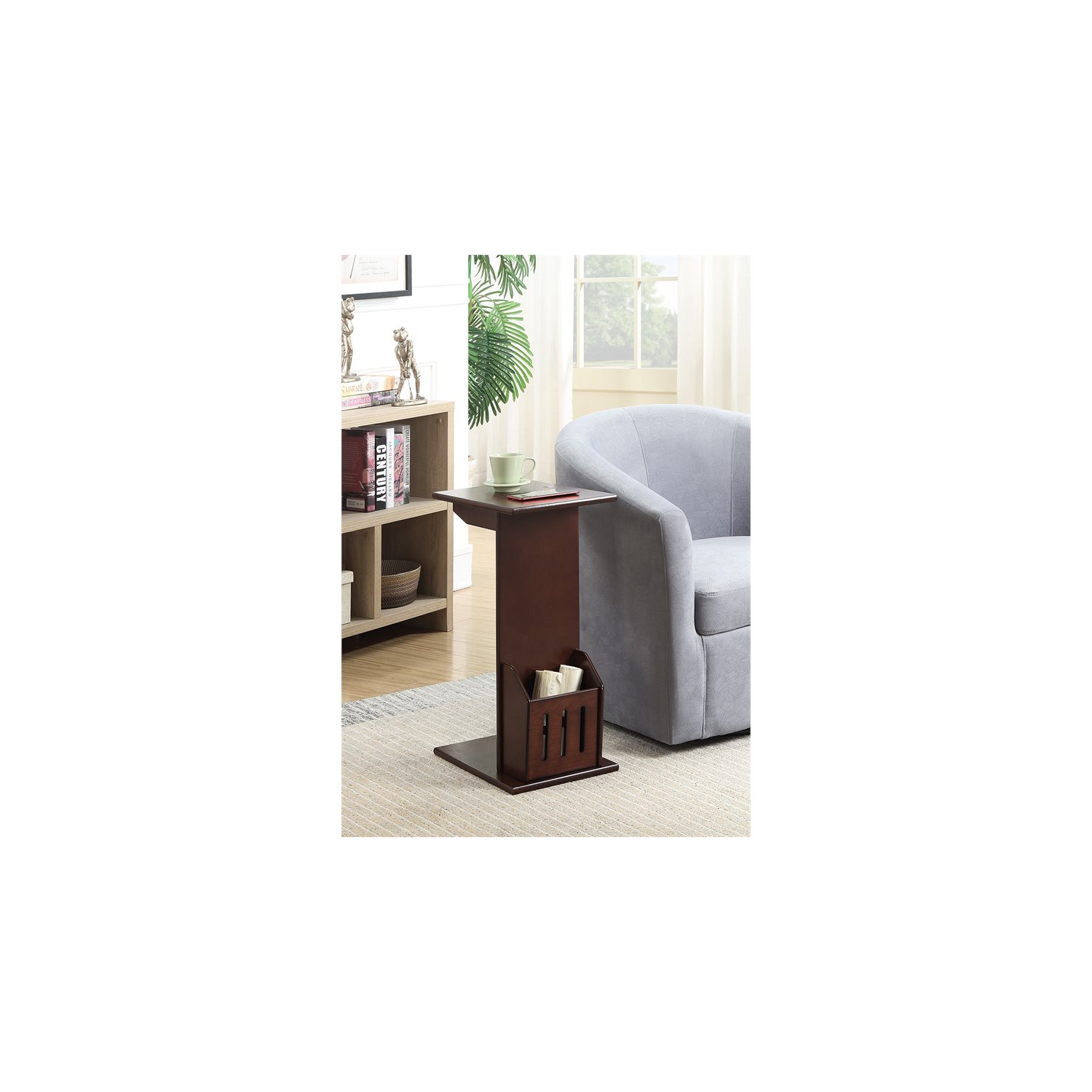 Convenience Concepts Designs2Go Abby Magazine C End Table in Espresso Wood