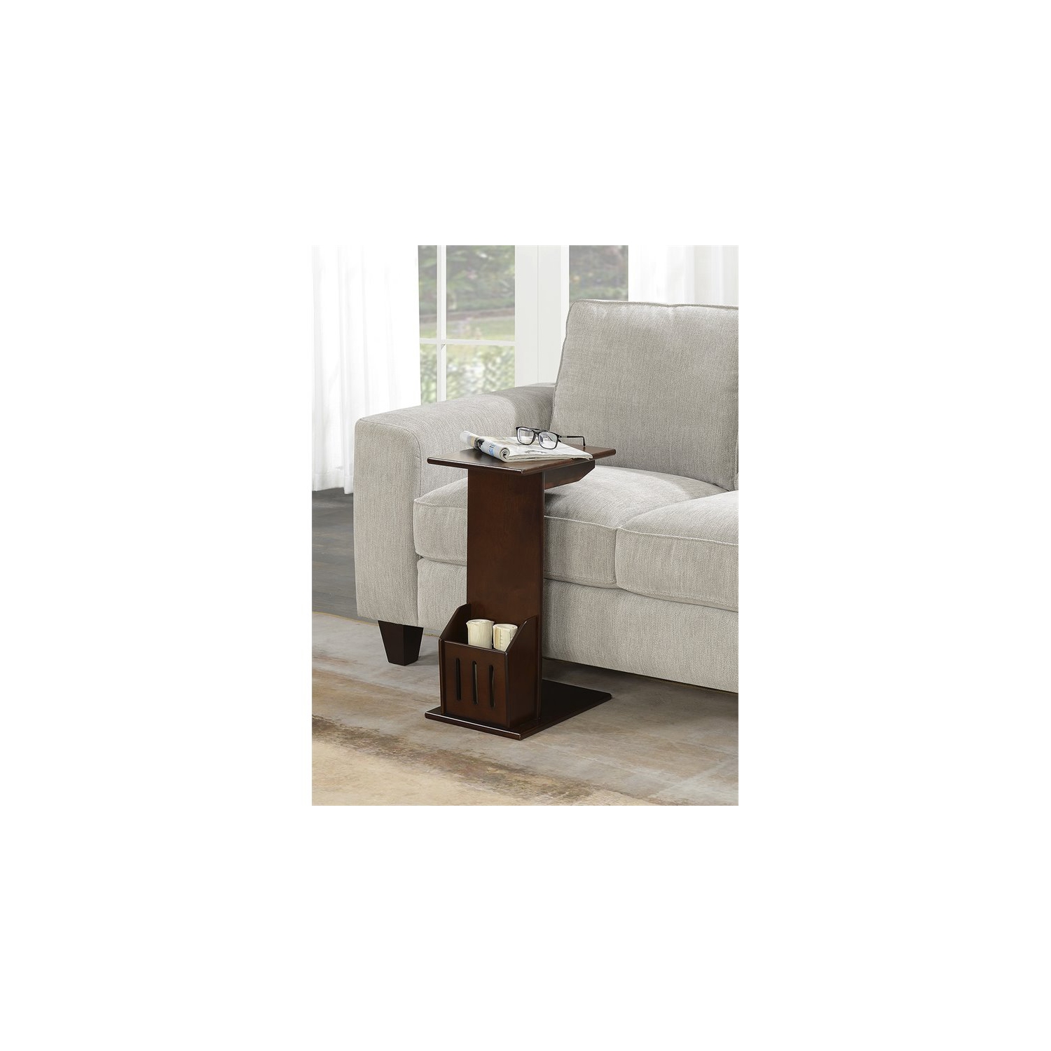 Convenience Concepts Designs2Go Abby Magazine C End Table in Espresso Wood