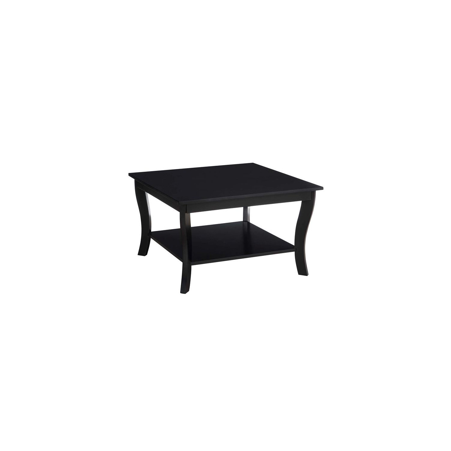 Convenience Concepts American Heritage Square Coffee Table in Black Wood Finish